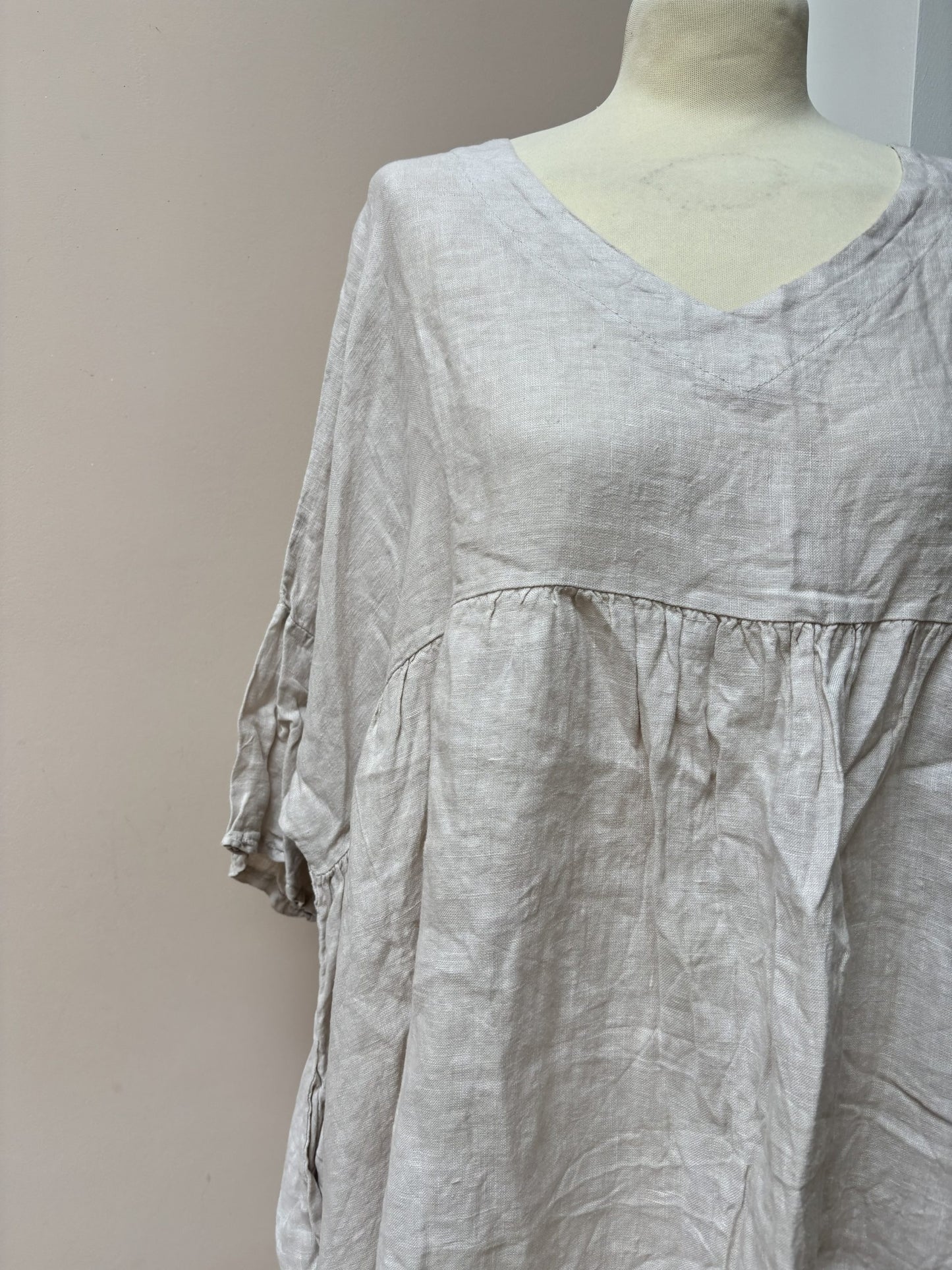 Linen pale pink dress size Large