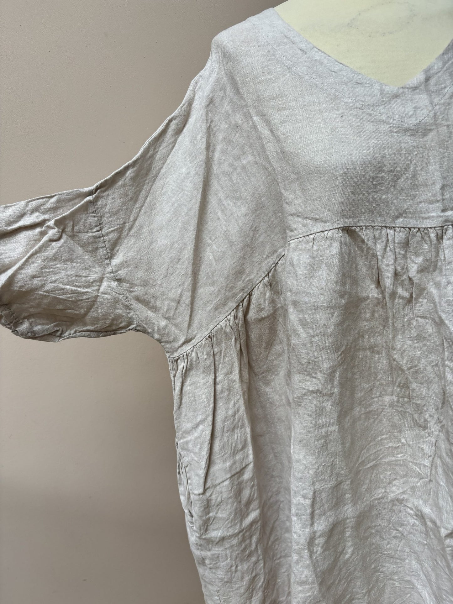 Linen pale pink dress size Large