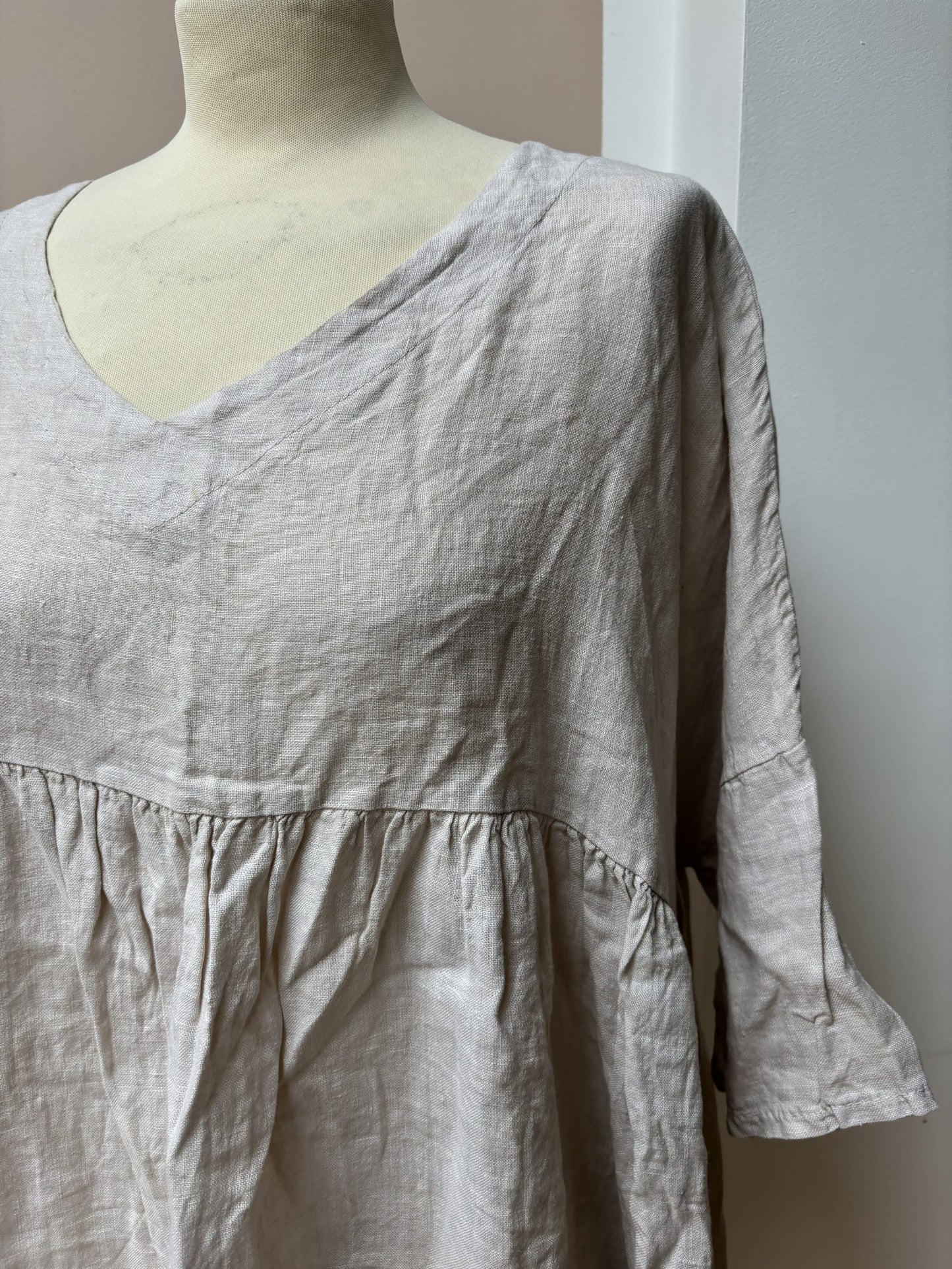 Linen pale pink dress size Large