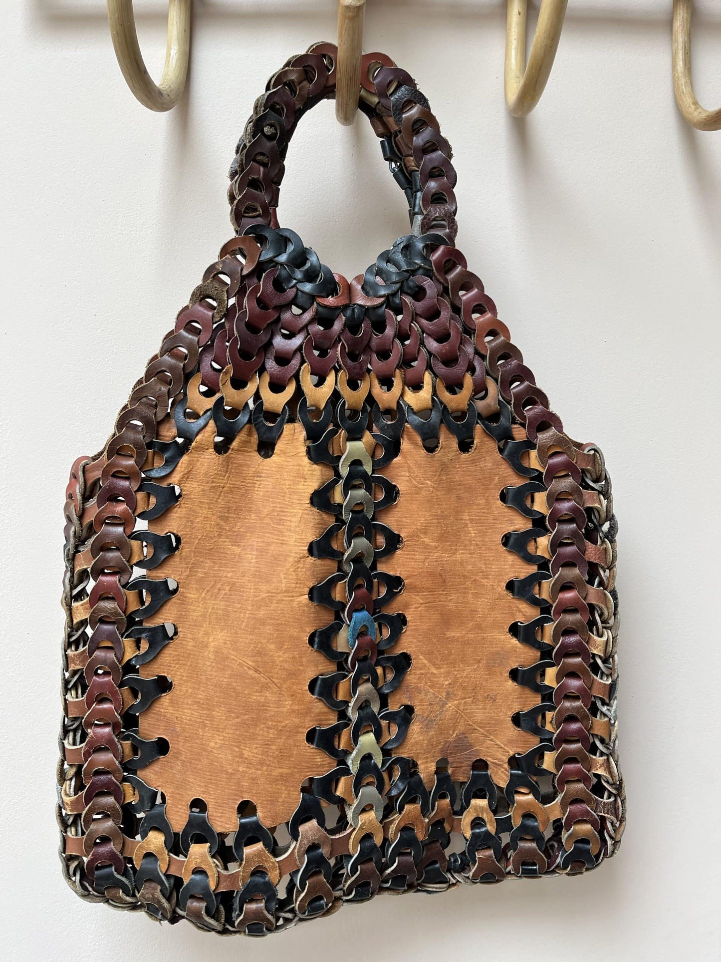 Woven leather bag