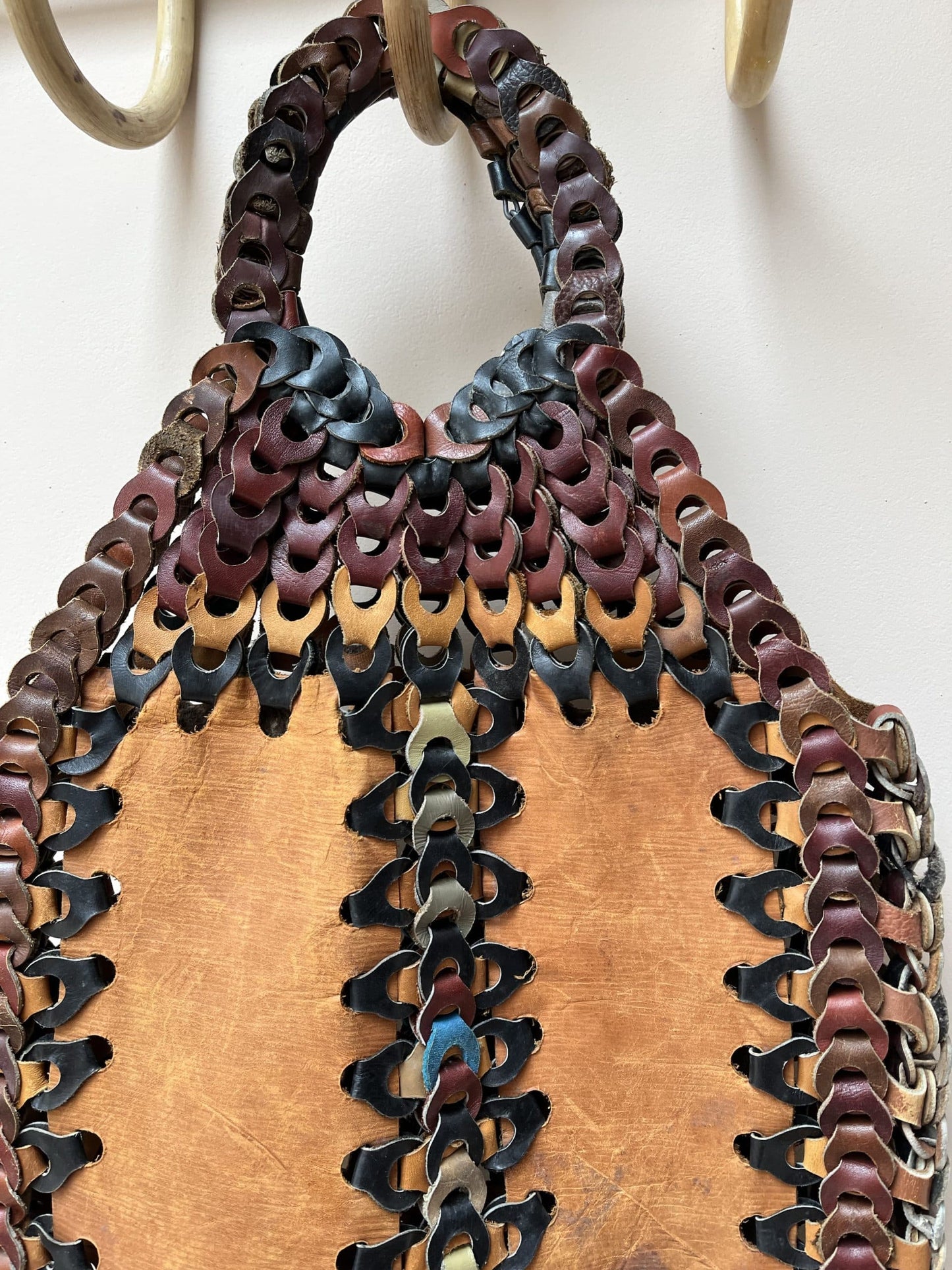 Woven leather bag