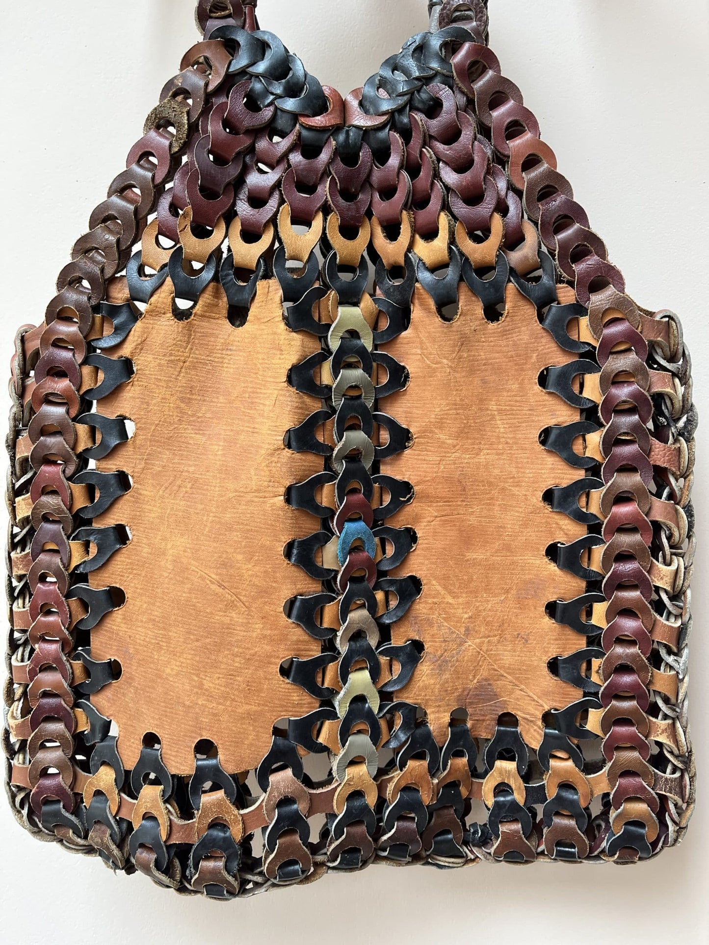 Woven leather bag
