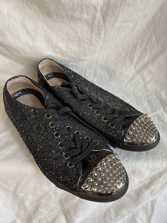 Miu Miu glitter stud shoes size UK4