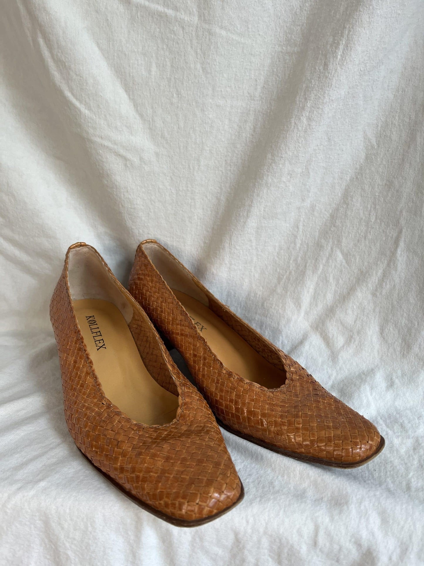 Woven leather vintage shoes uk4