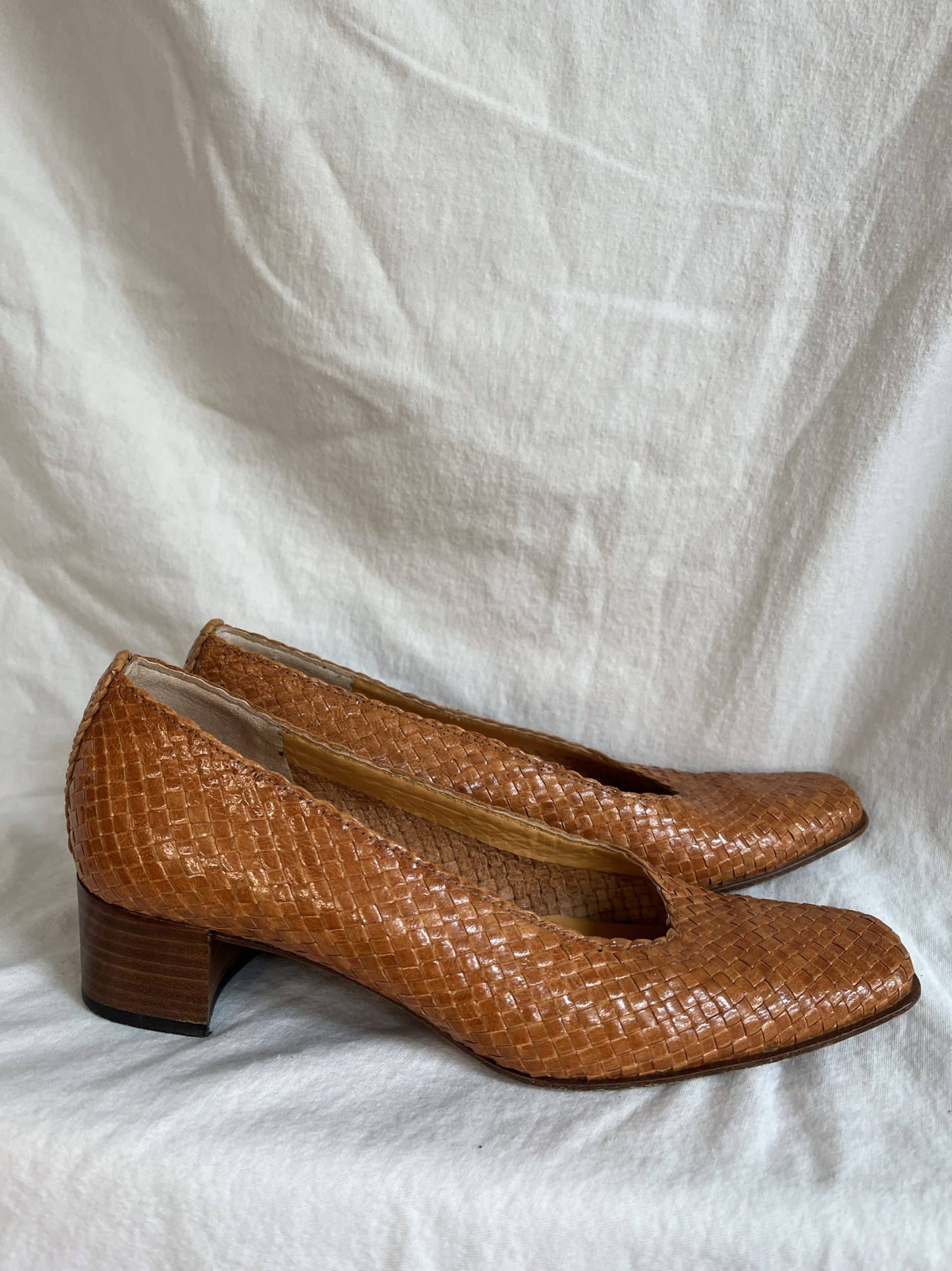 Woven leather vintage shoes uk4
