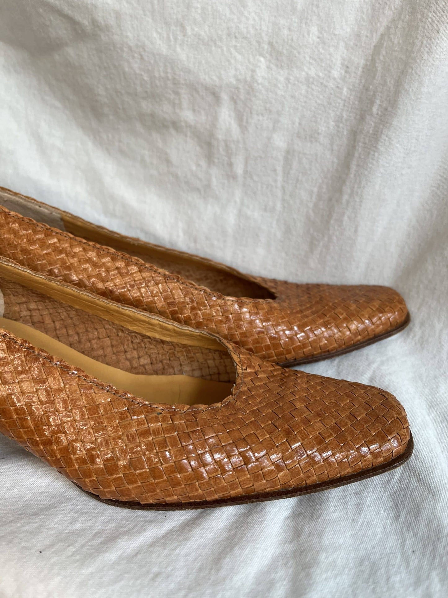 Woven leather vintage shoes uk4