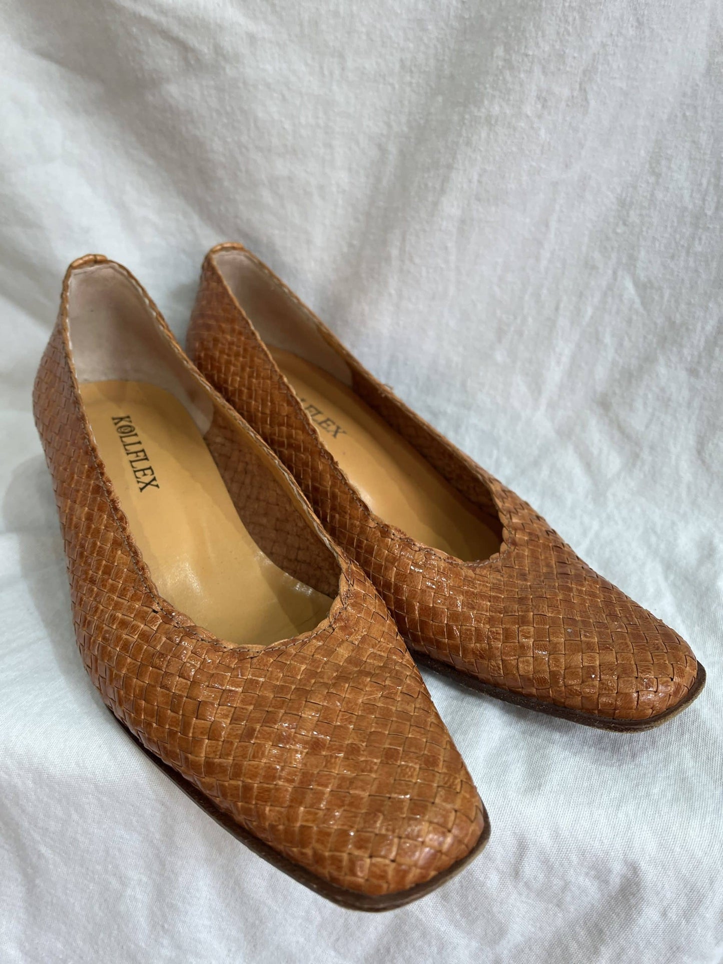 Woven leather vintage shoes uk4