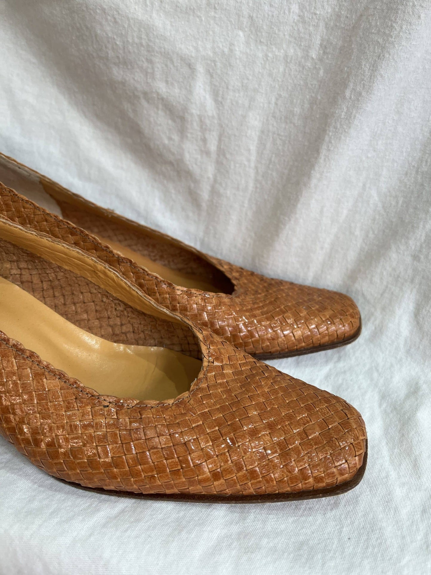 Woven leather vintage shoes uk4