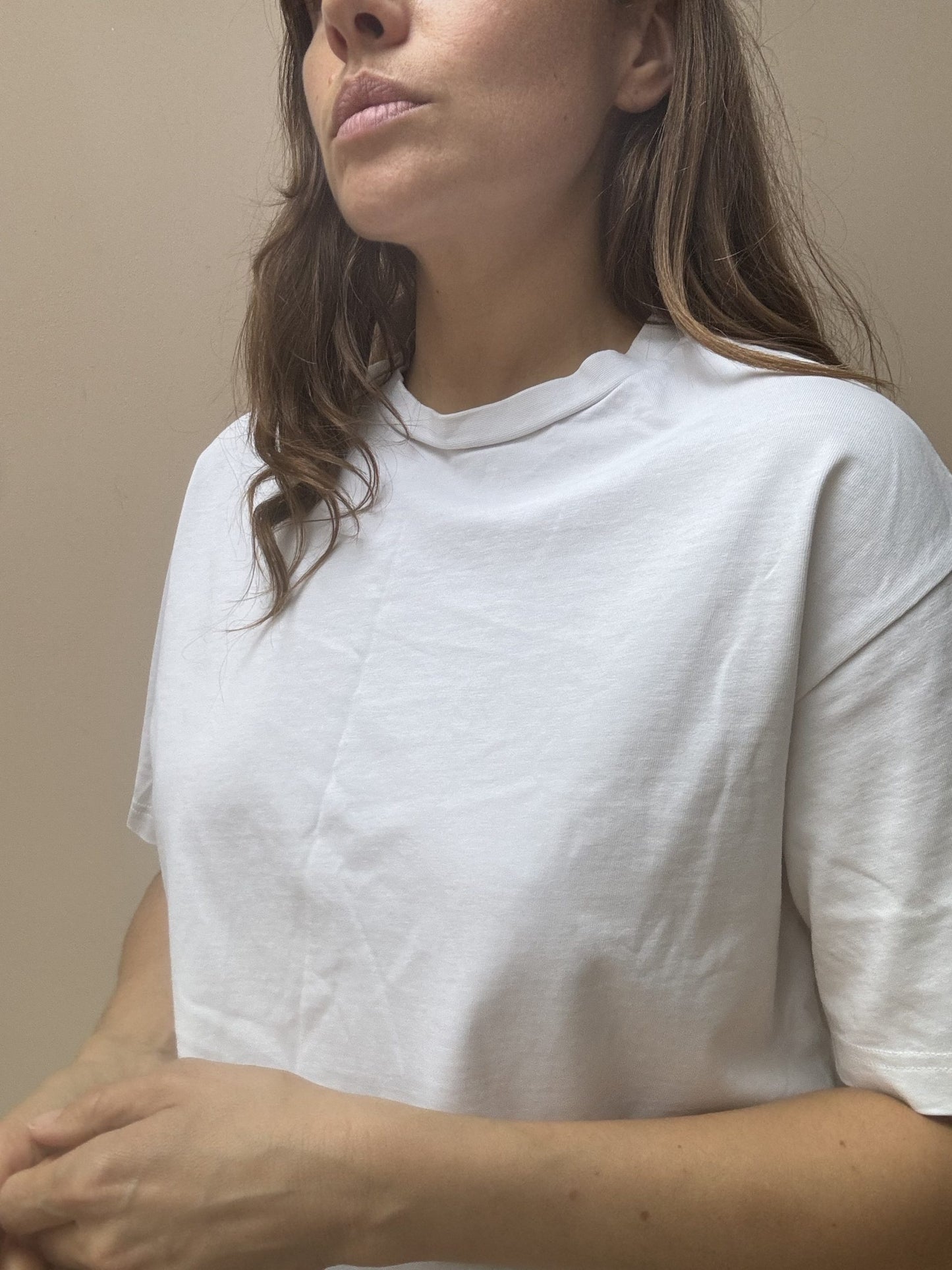 COS cropped white tshirt size XS