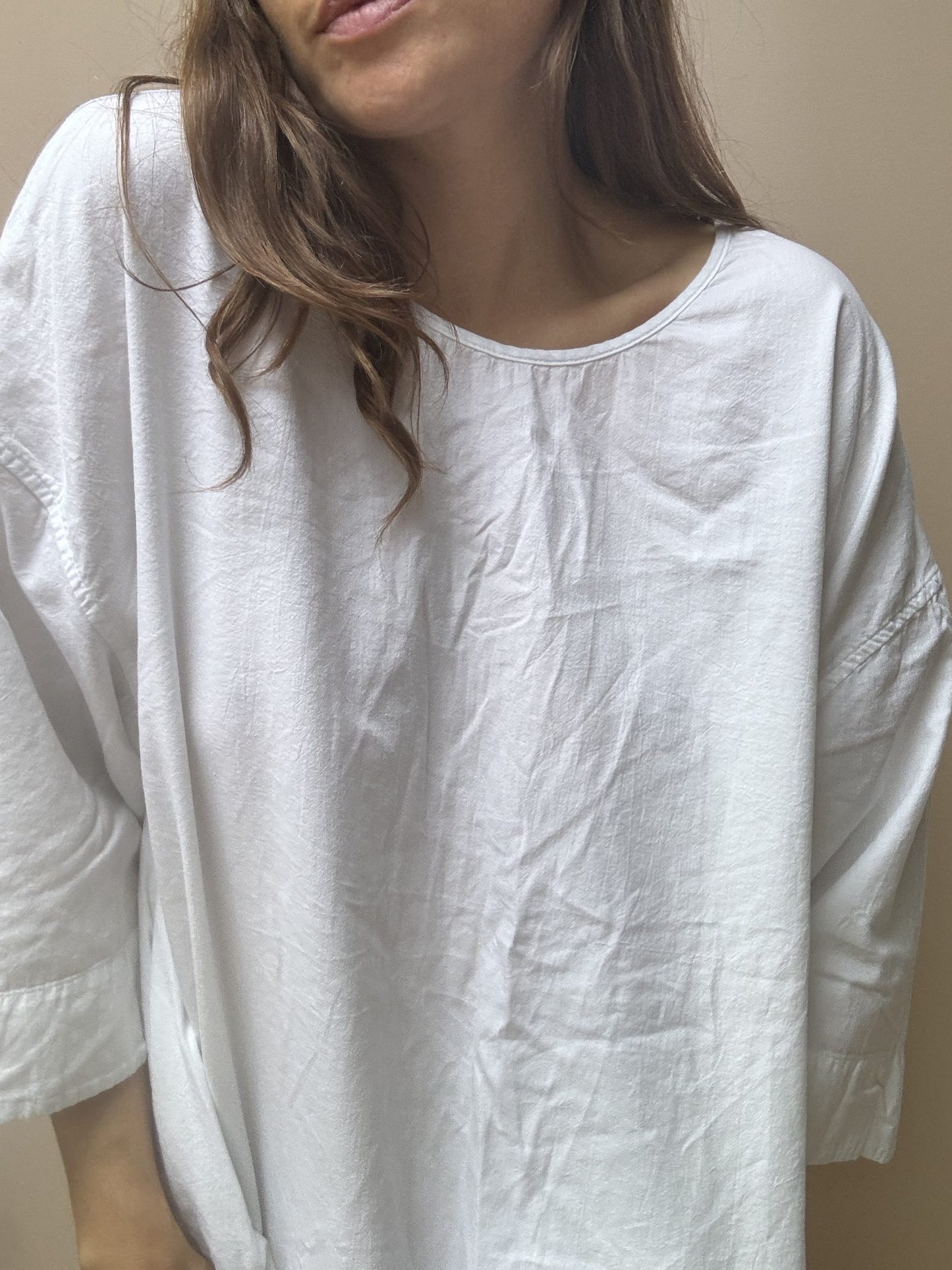 White cotton dress with pockets size S