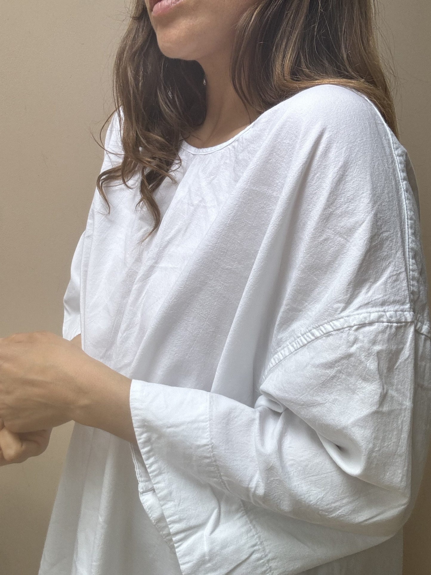 White cotton dress with pockets size S