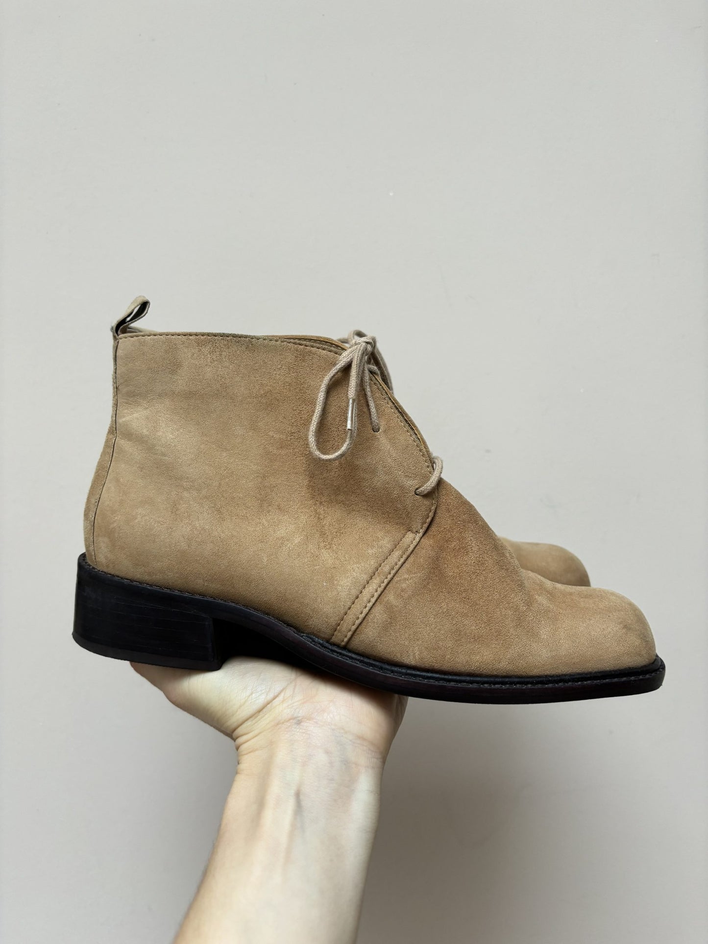 Camel suede ankle boots size UK5