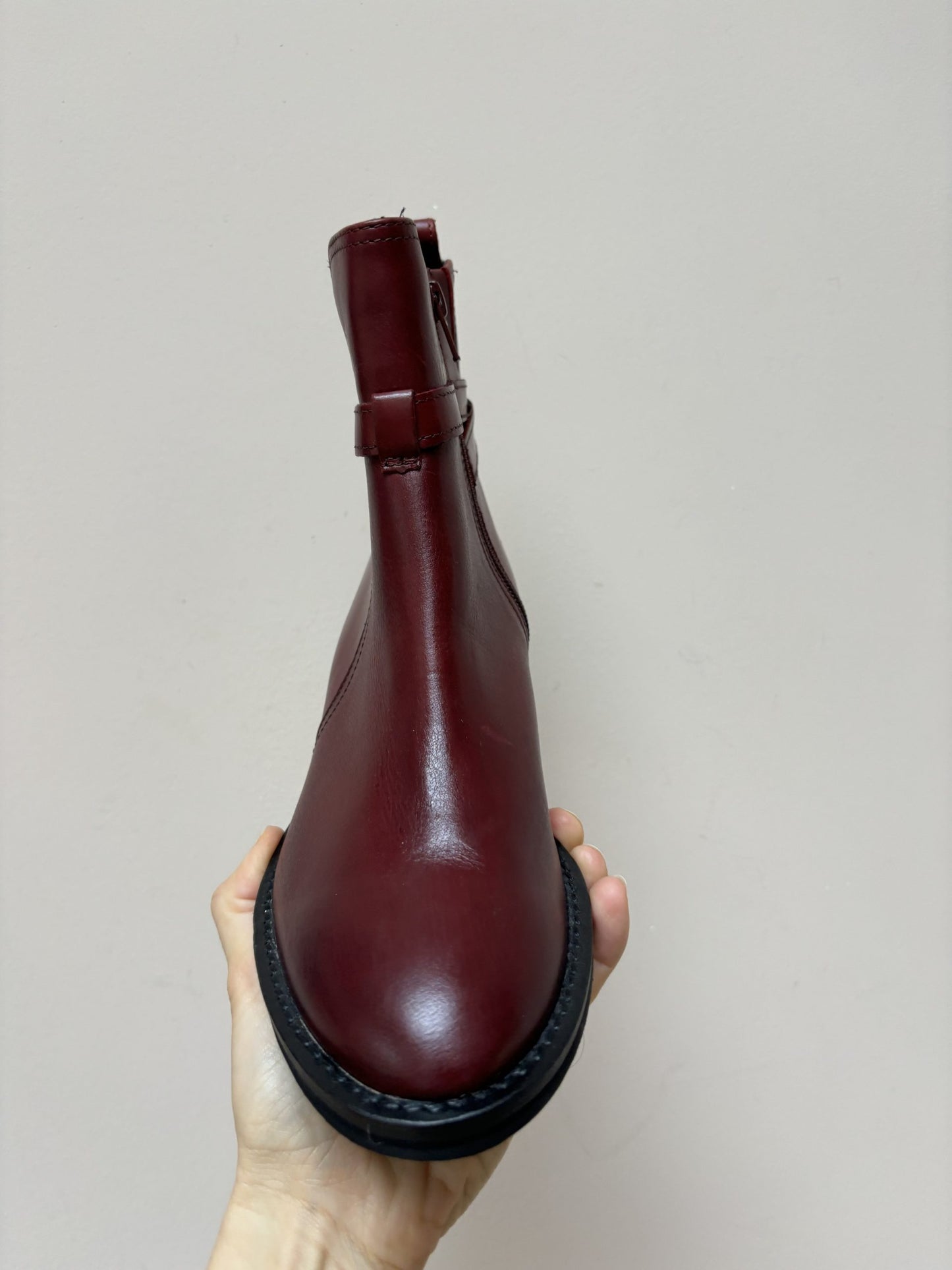 Burgundy leather boots size UK5.5