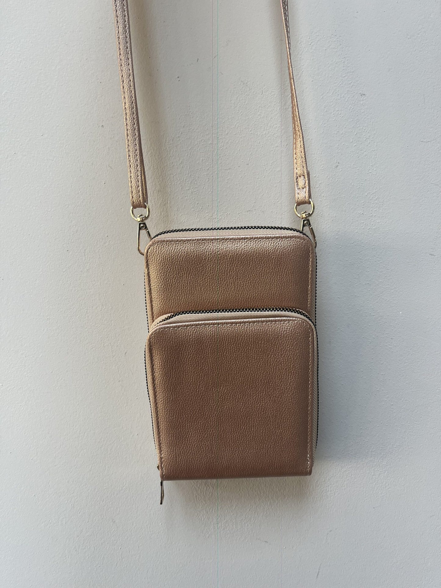 Rose gold cross body bag