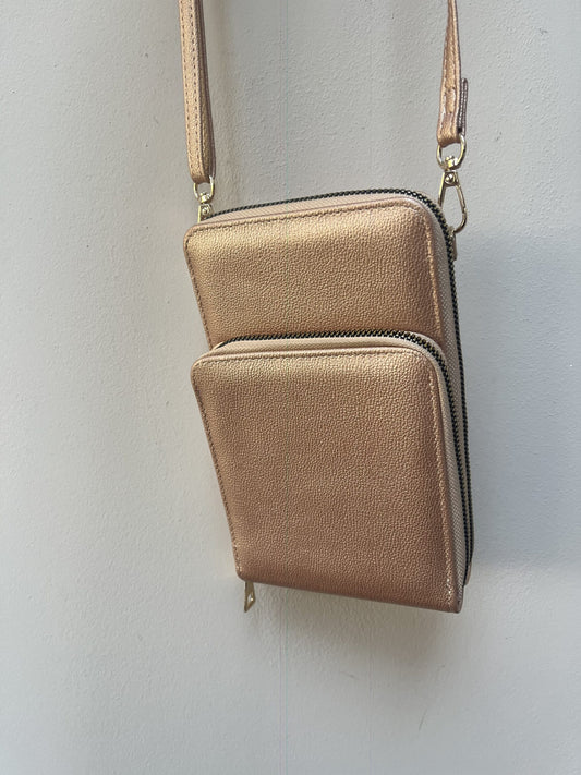 Rose gold cross body bag