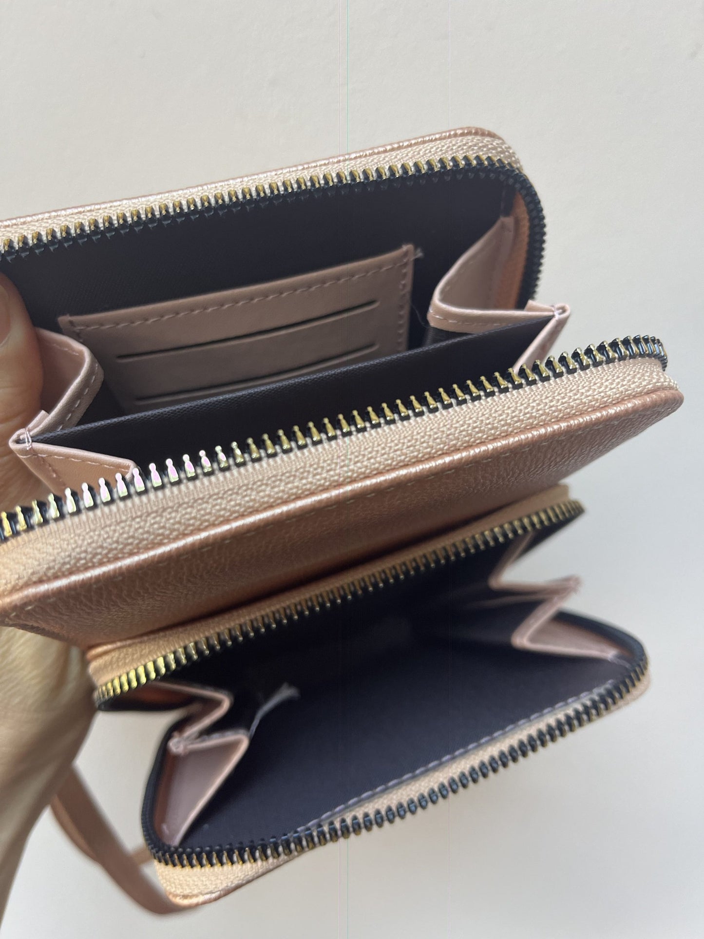 Rose gold cross body bag