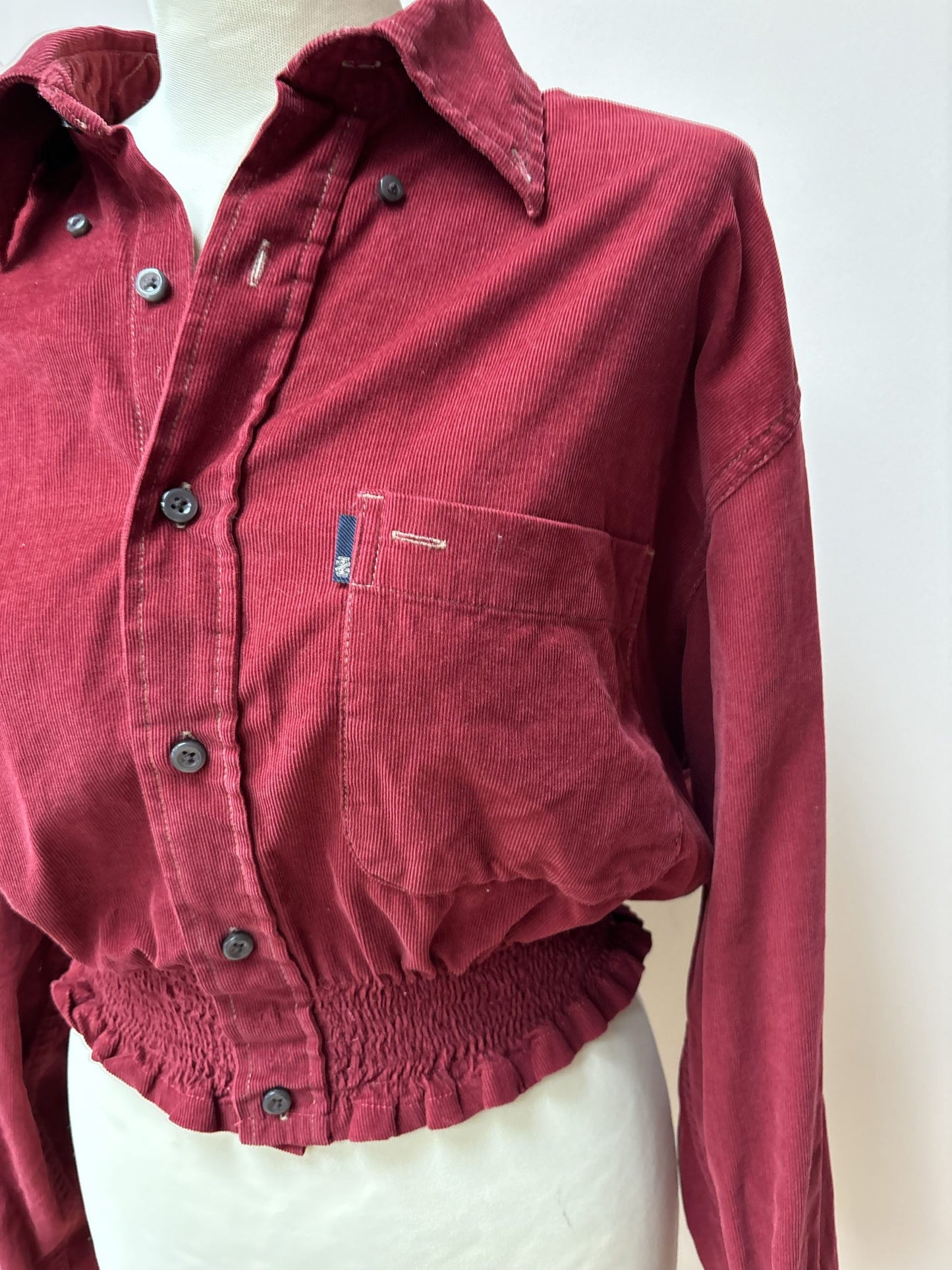 Burgundy cord shirt size 12