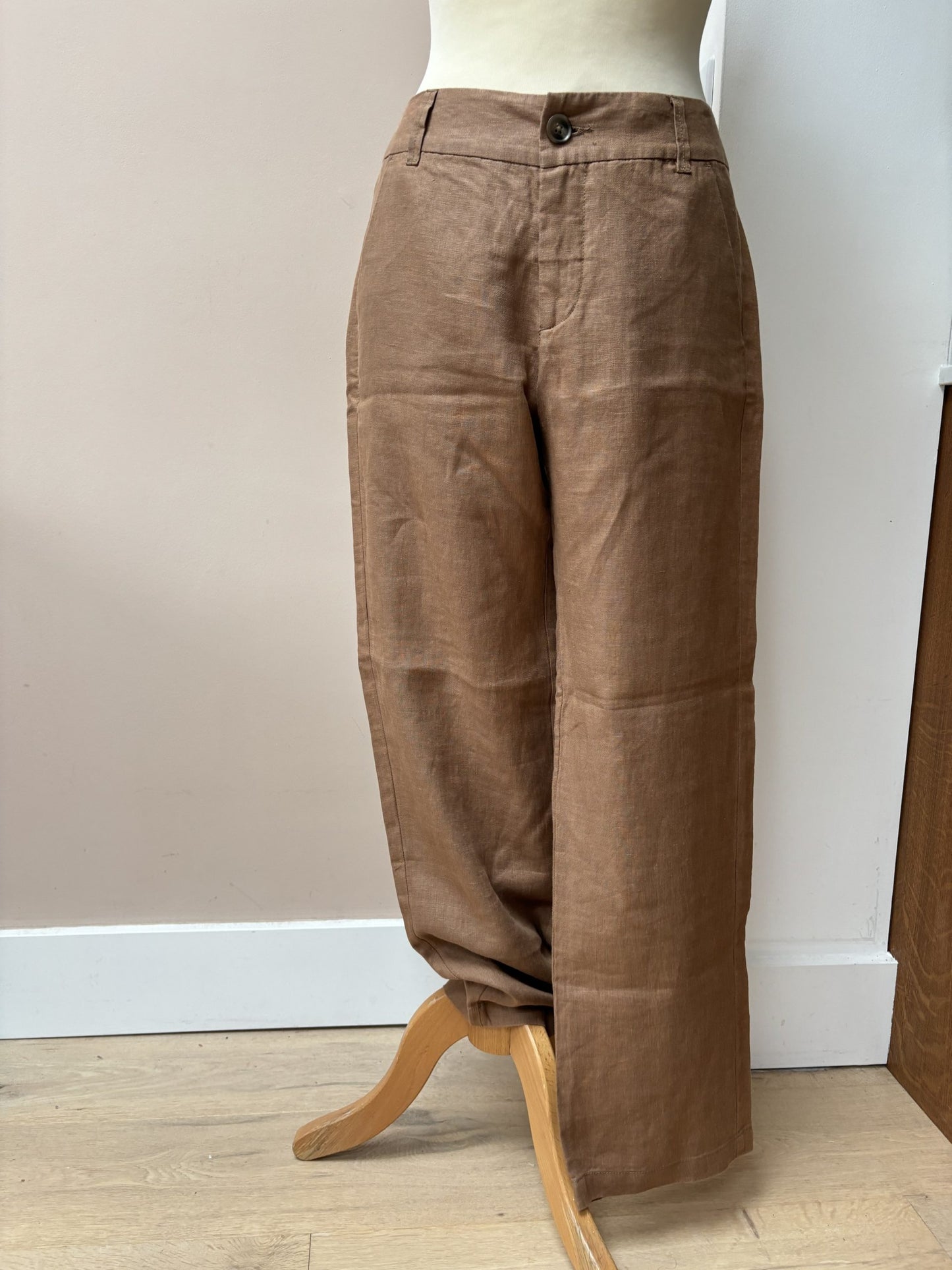 Brown linen trousers size 12