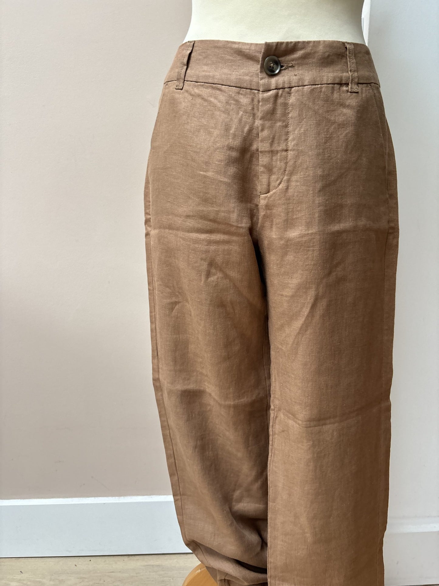 Brown linen trousers size 12