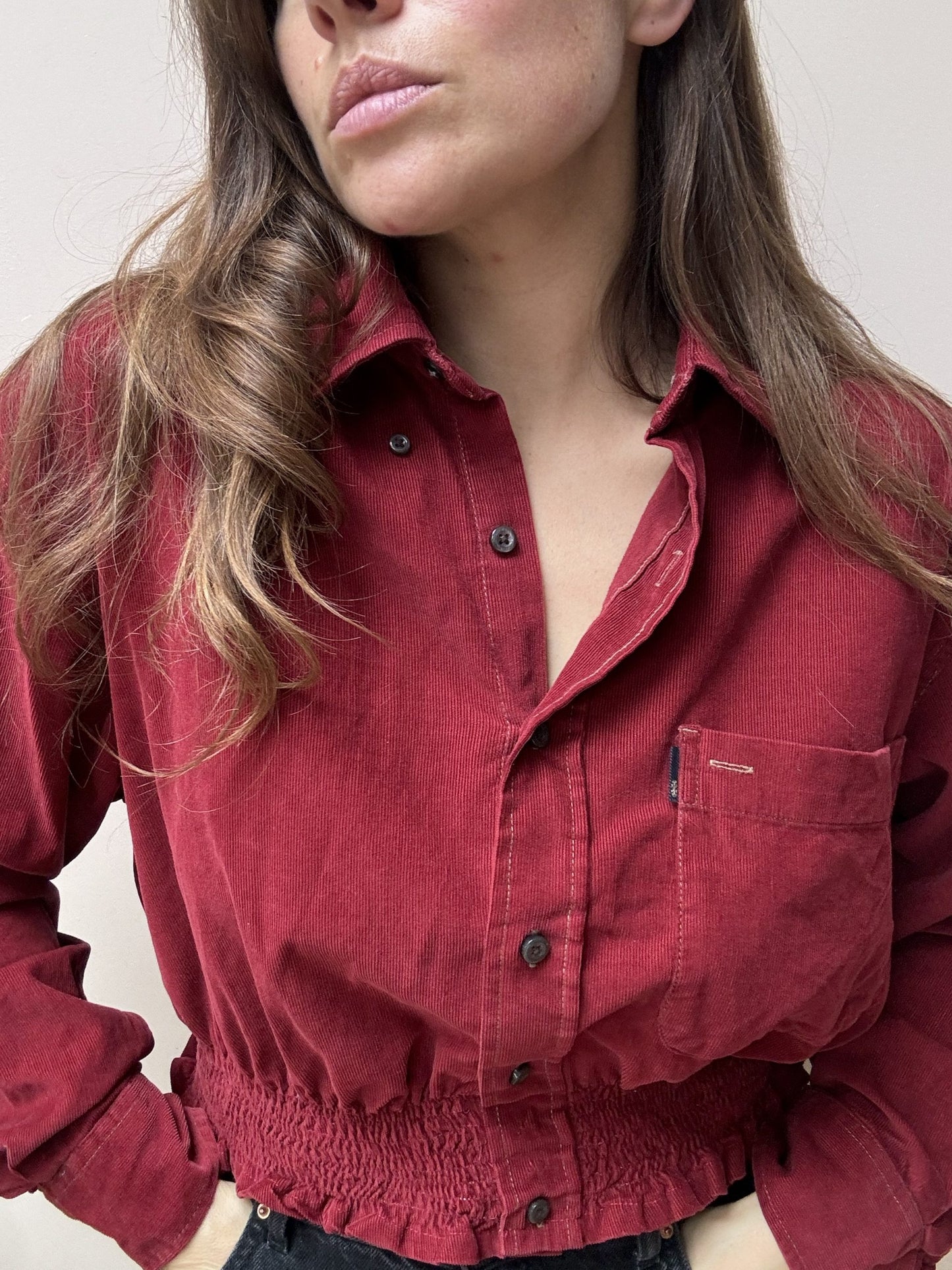 Burgundy cord shirt size 12