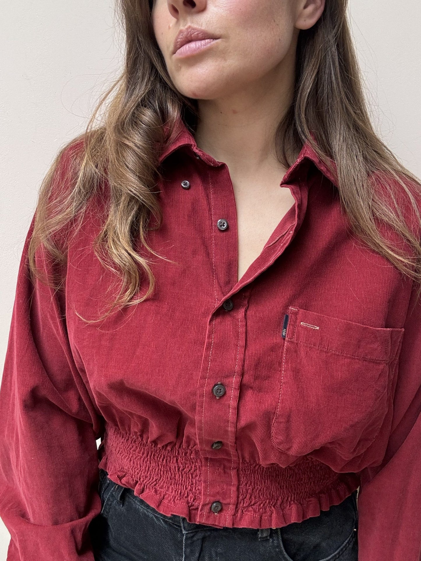 Burgundy cord shirt size 12