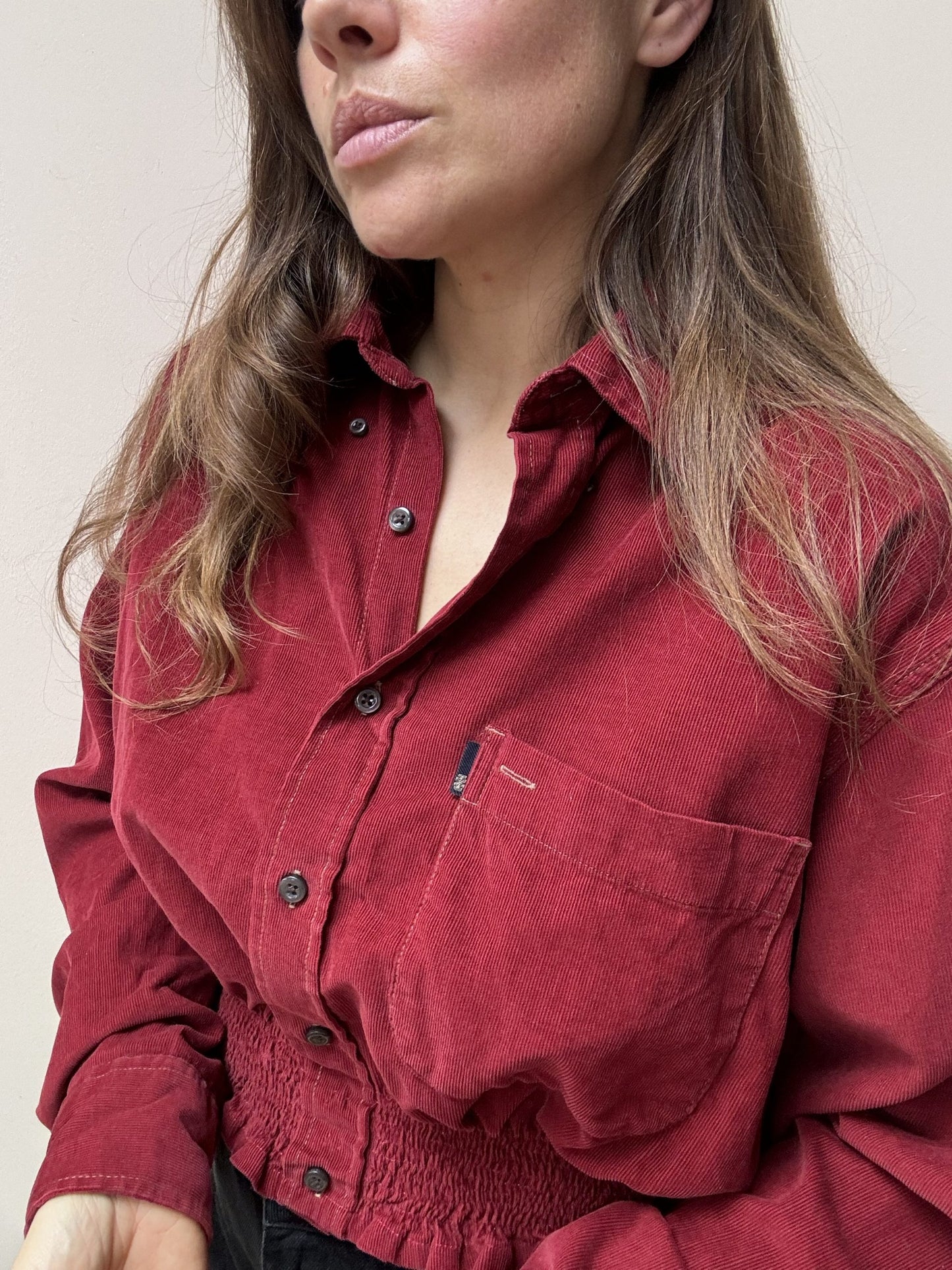Burgundy cord shirt size 12