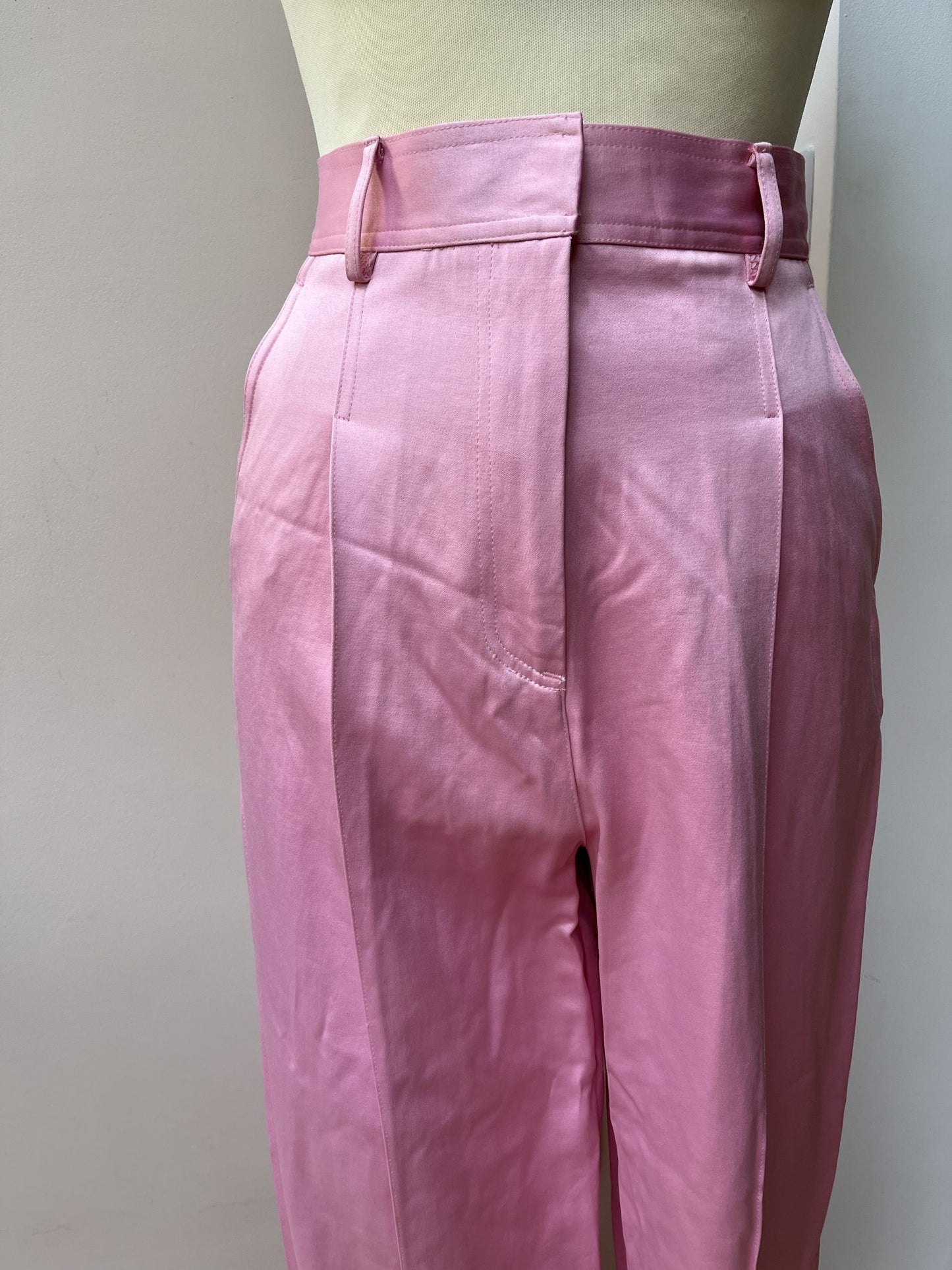 Satin style pink trousers size 10