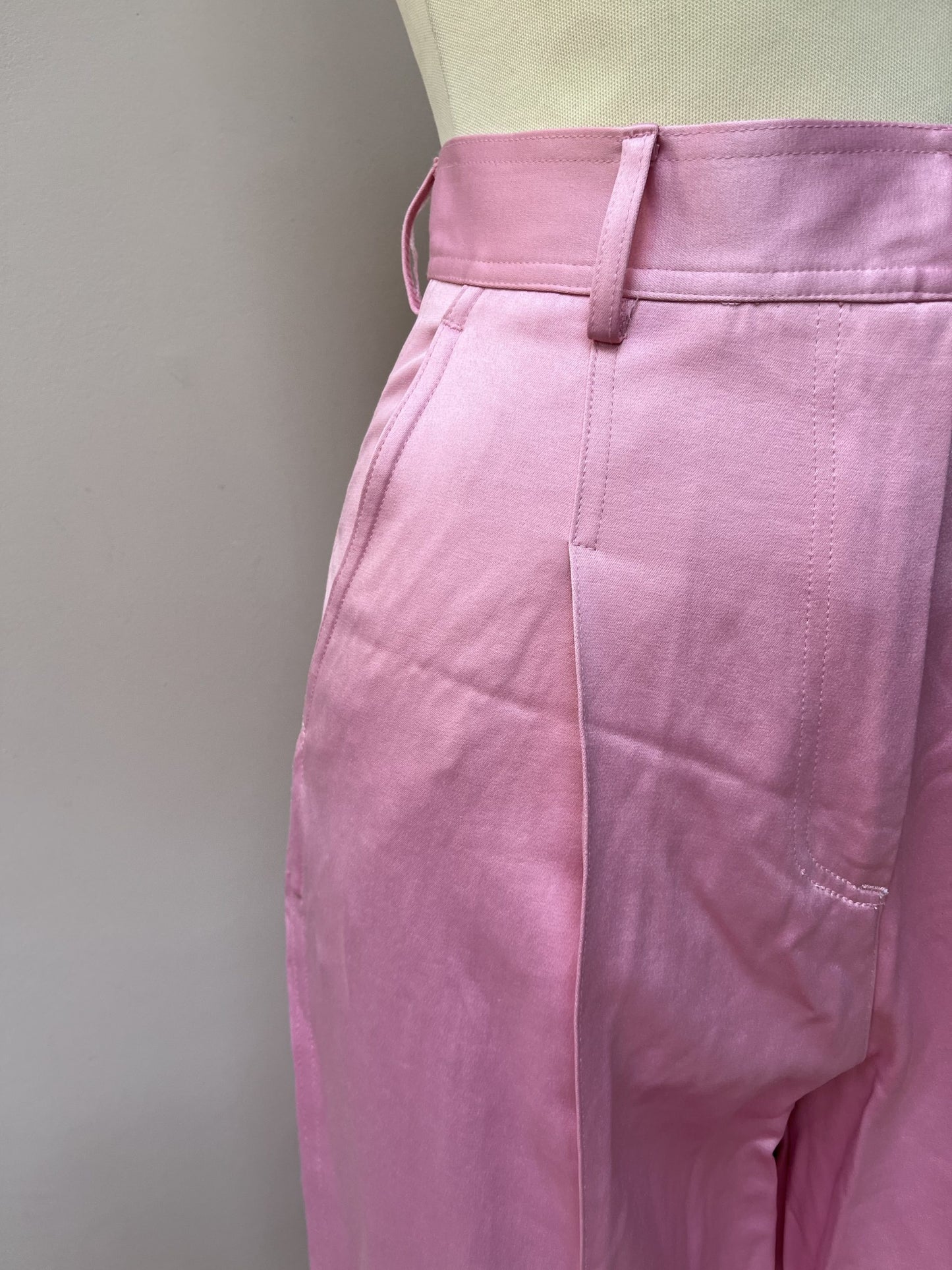 Satin style pink trousers size 10
