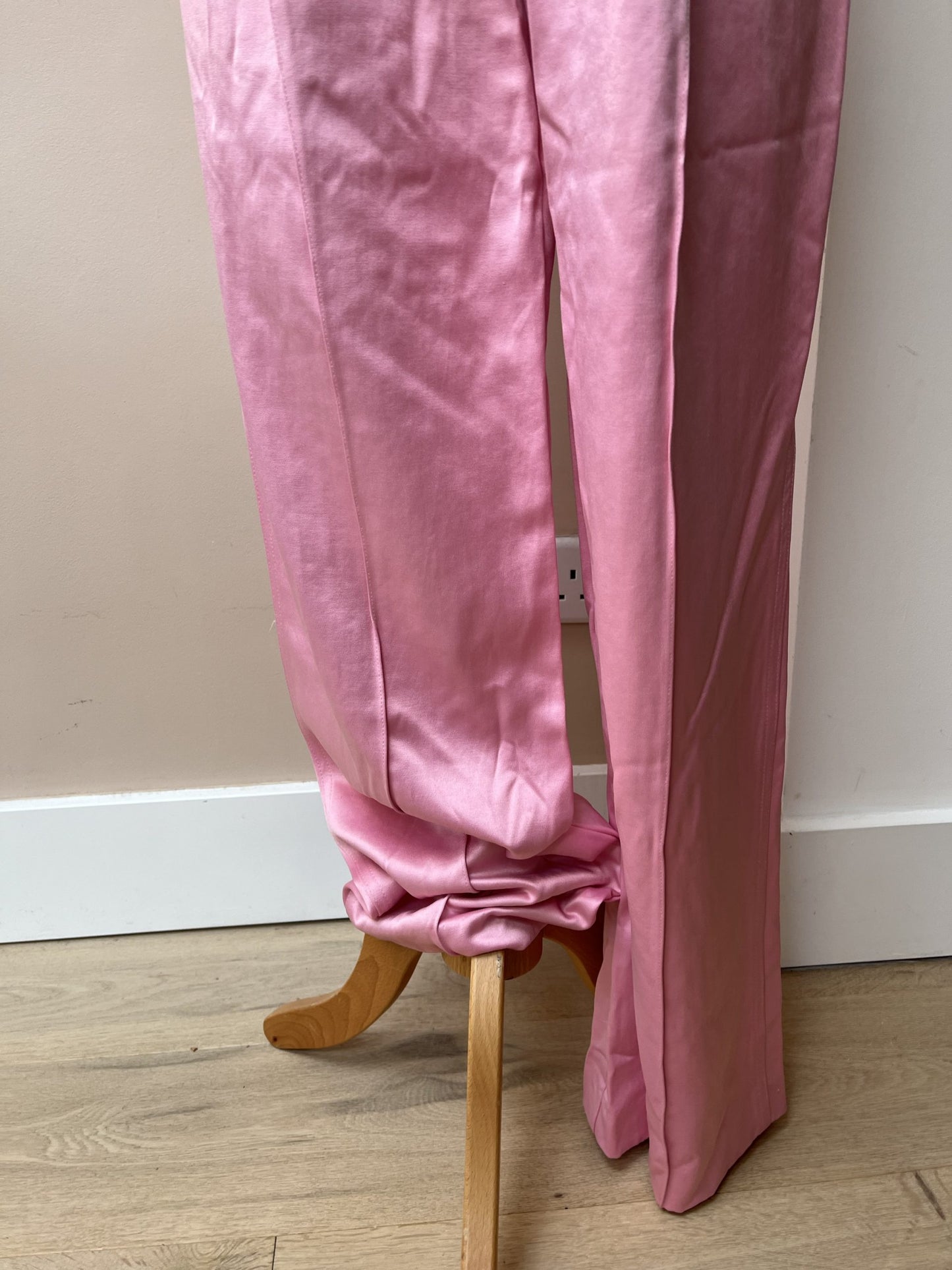 Satin style pink trousers size 10