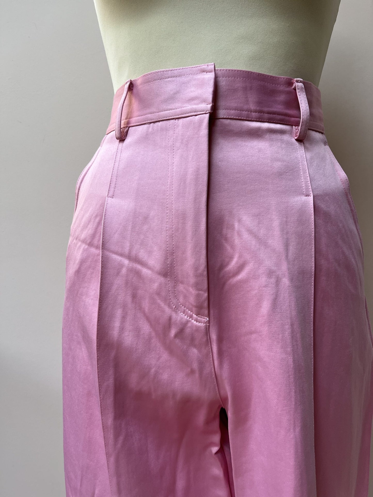 Satin style pink trousers size 10