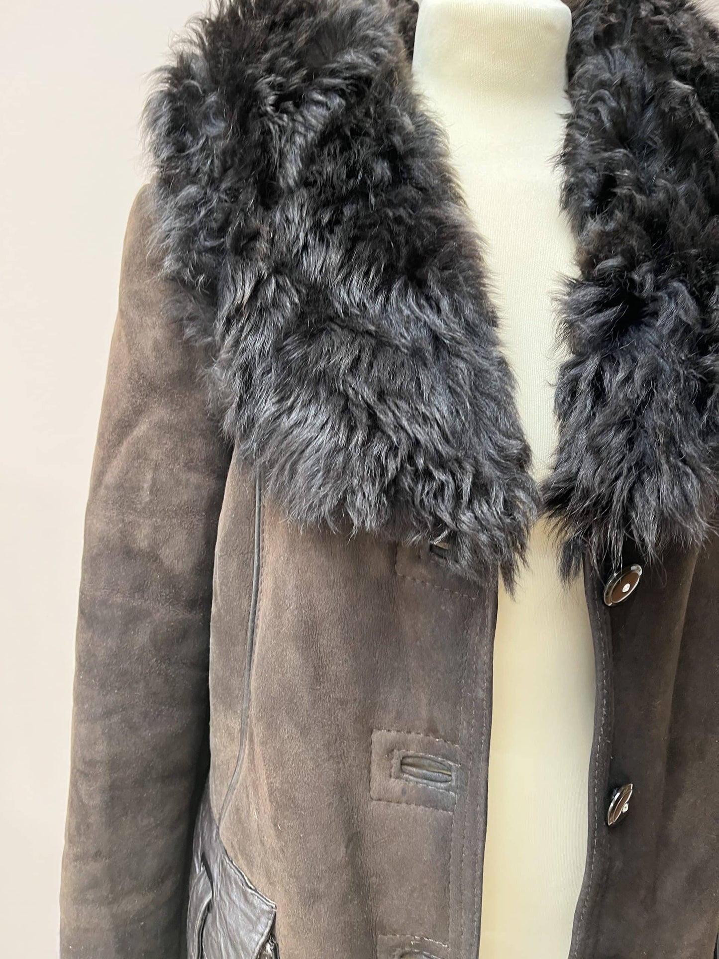 Brown suede shearling jacket size 12/14