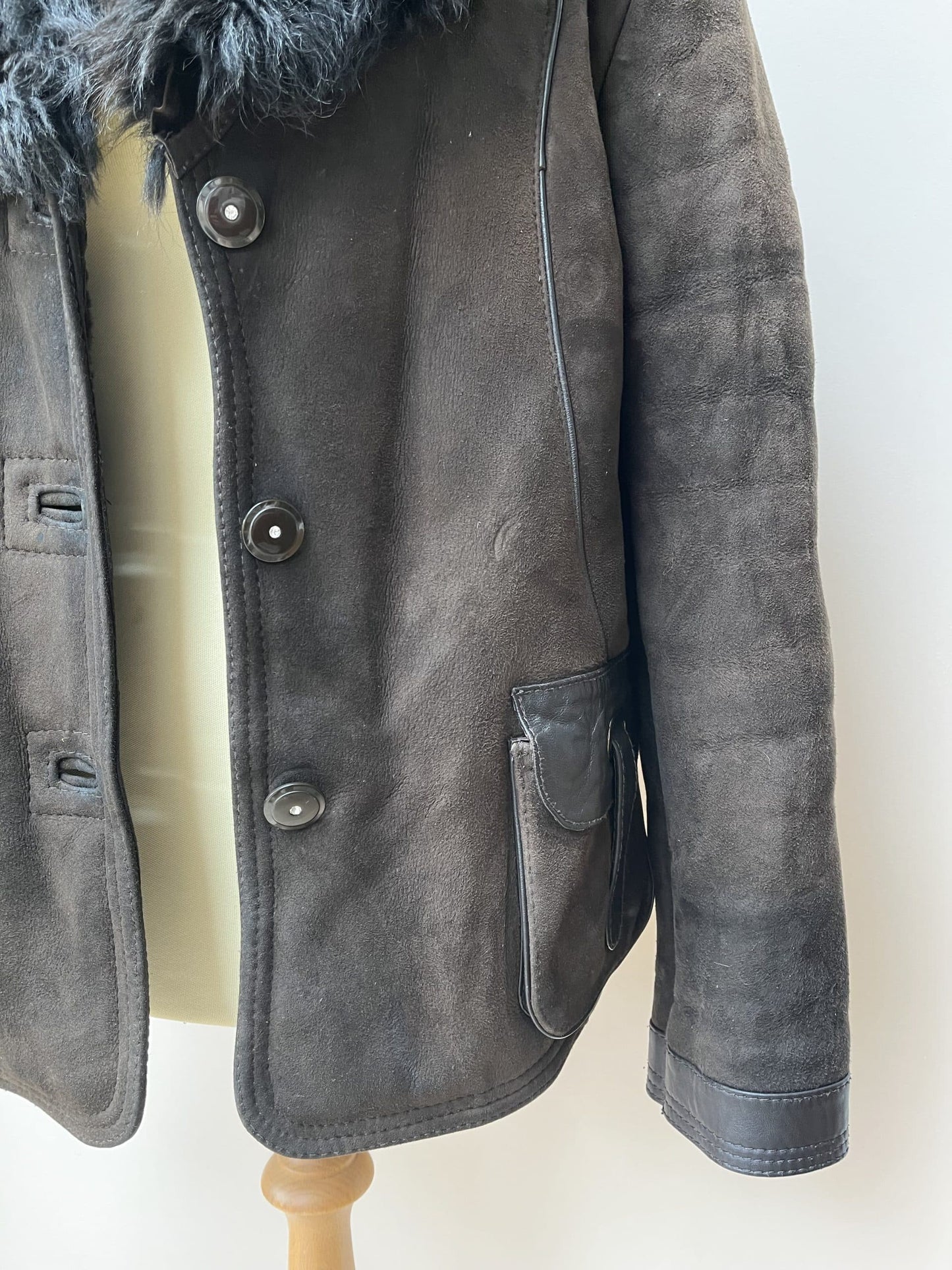 Brown suede shearling jacket size 12/14