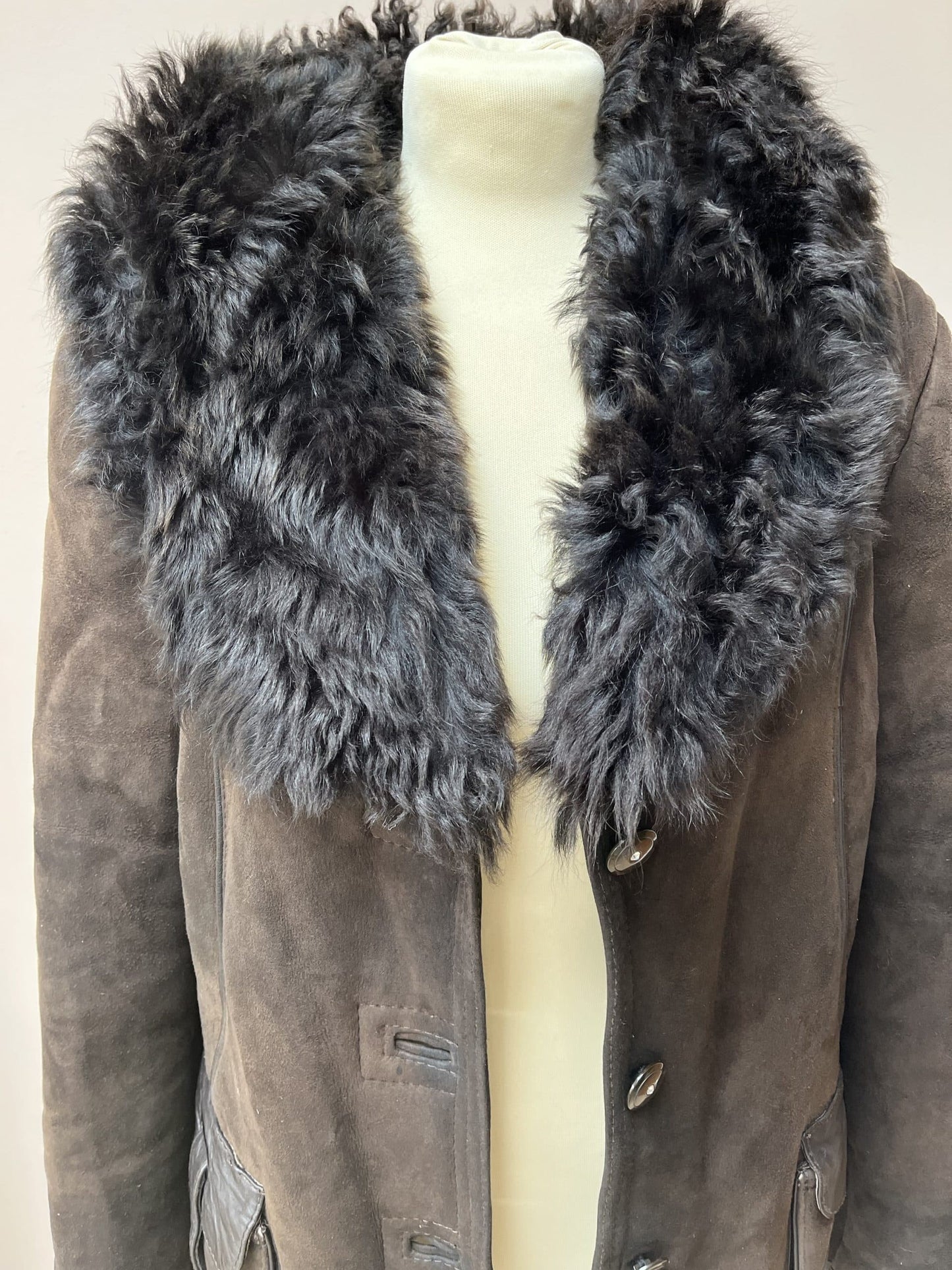 Brown suede shearling jacket size 12/14