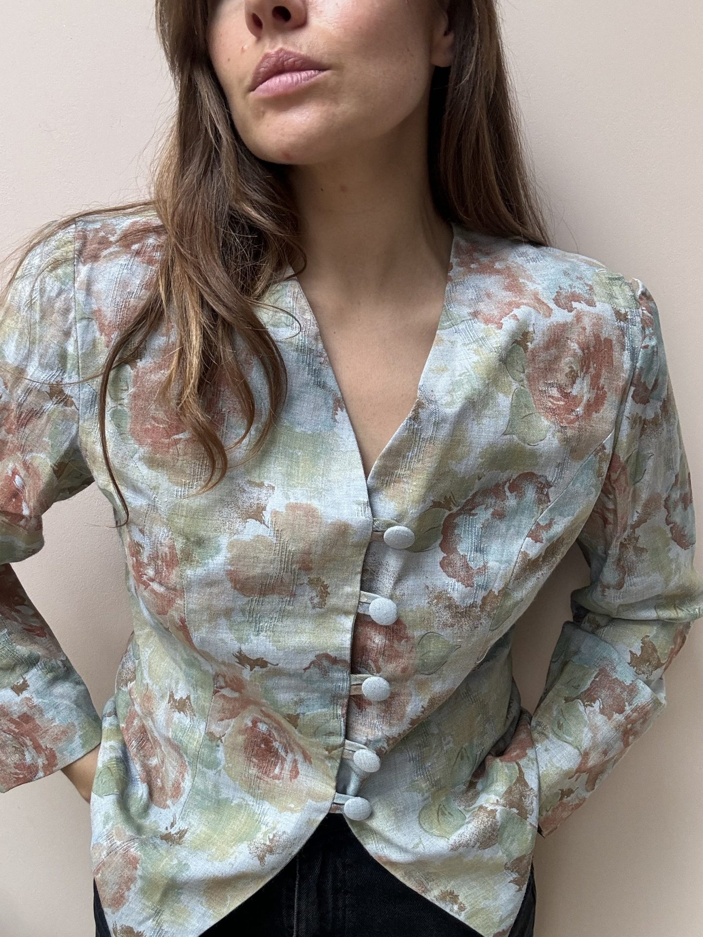 Vintage linen jacket size 10/12