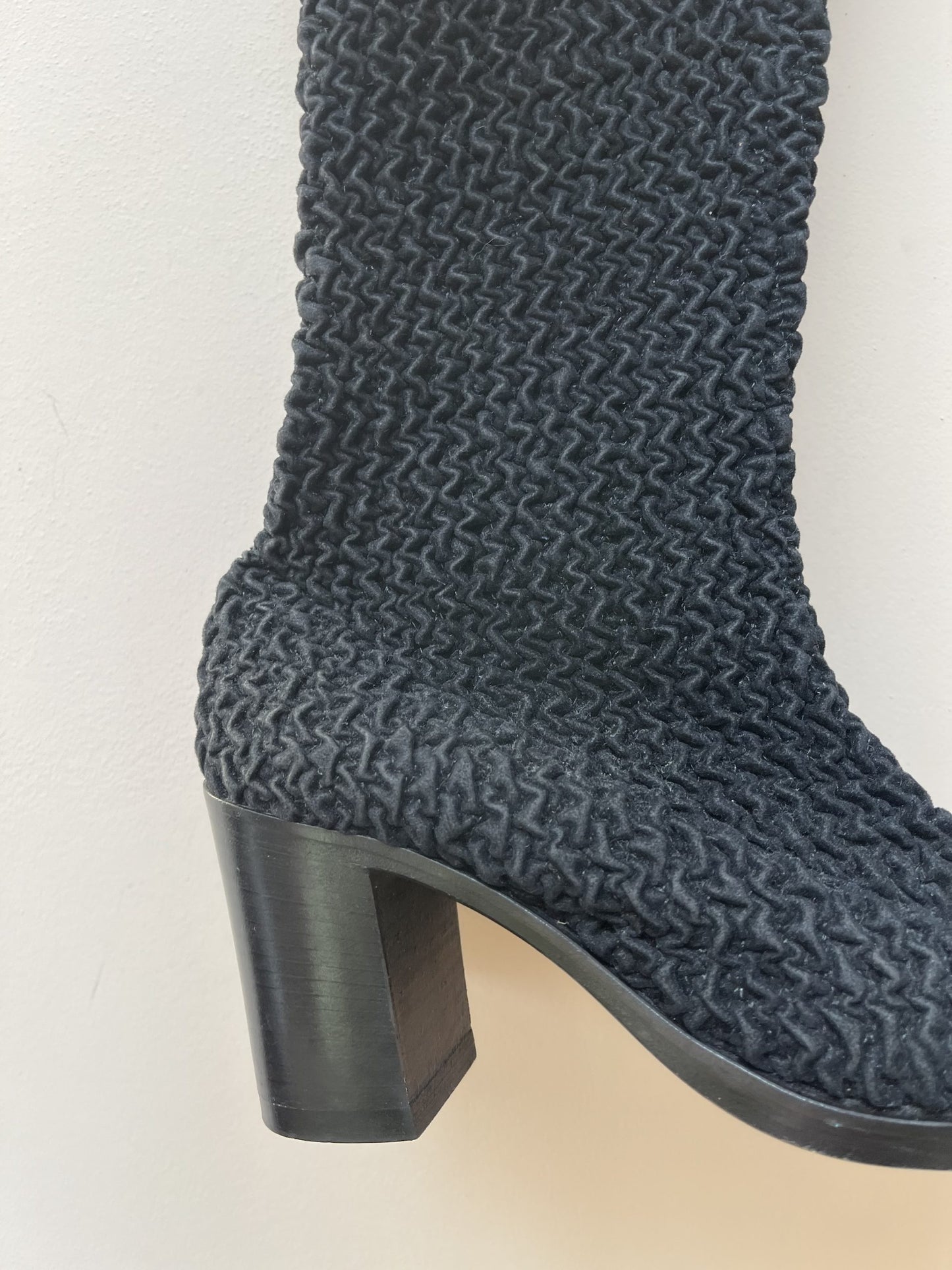 Black Russell & Bromley crinkle boots uk7