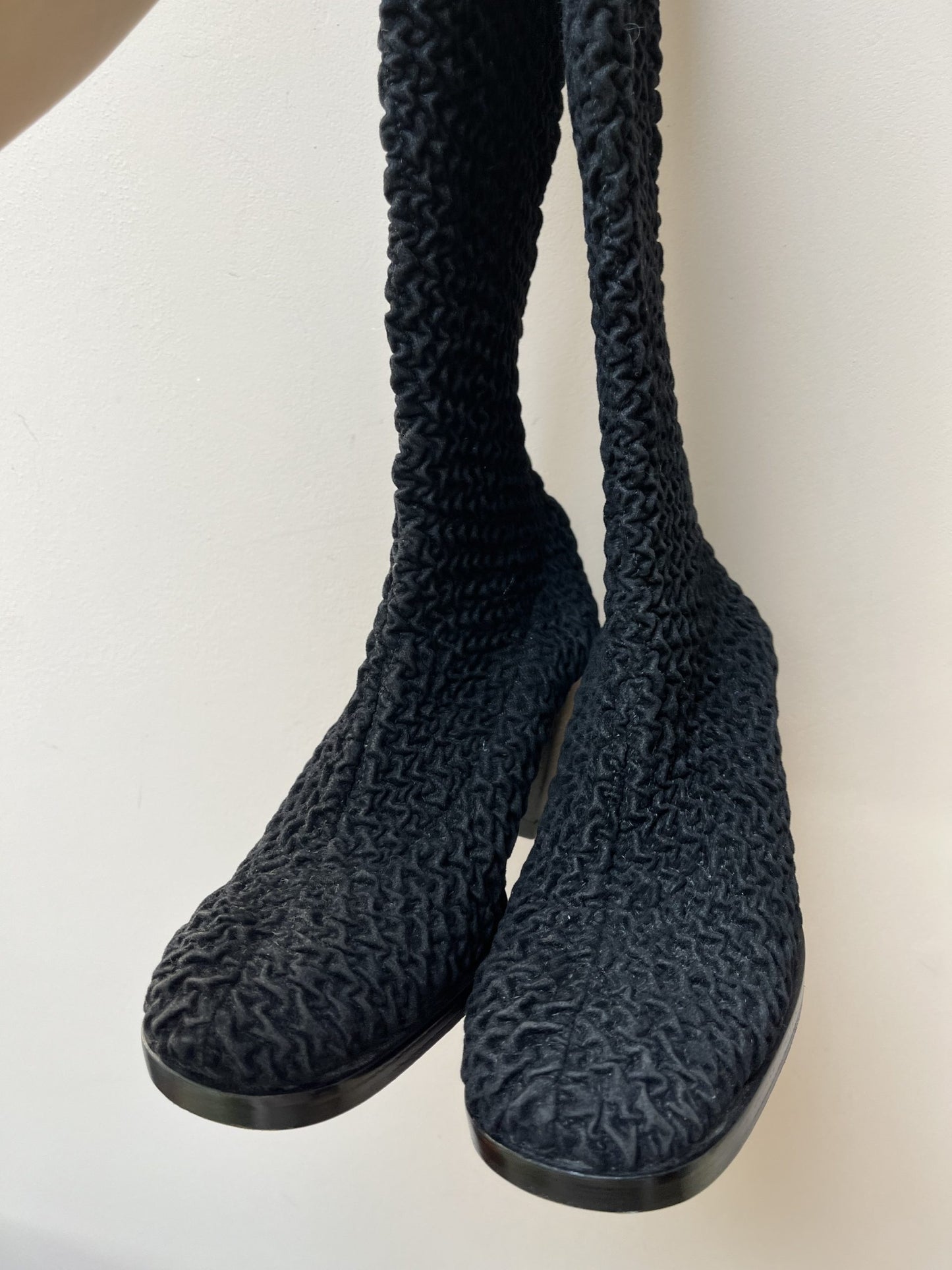 Black Russell & Bromley crinkle boots uk7