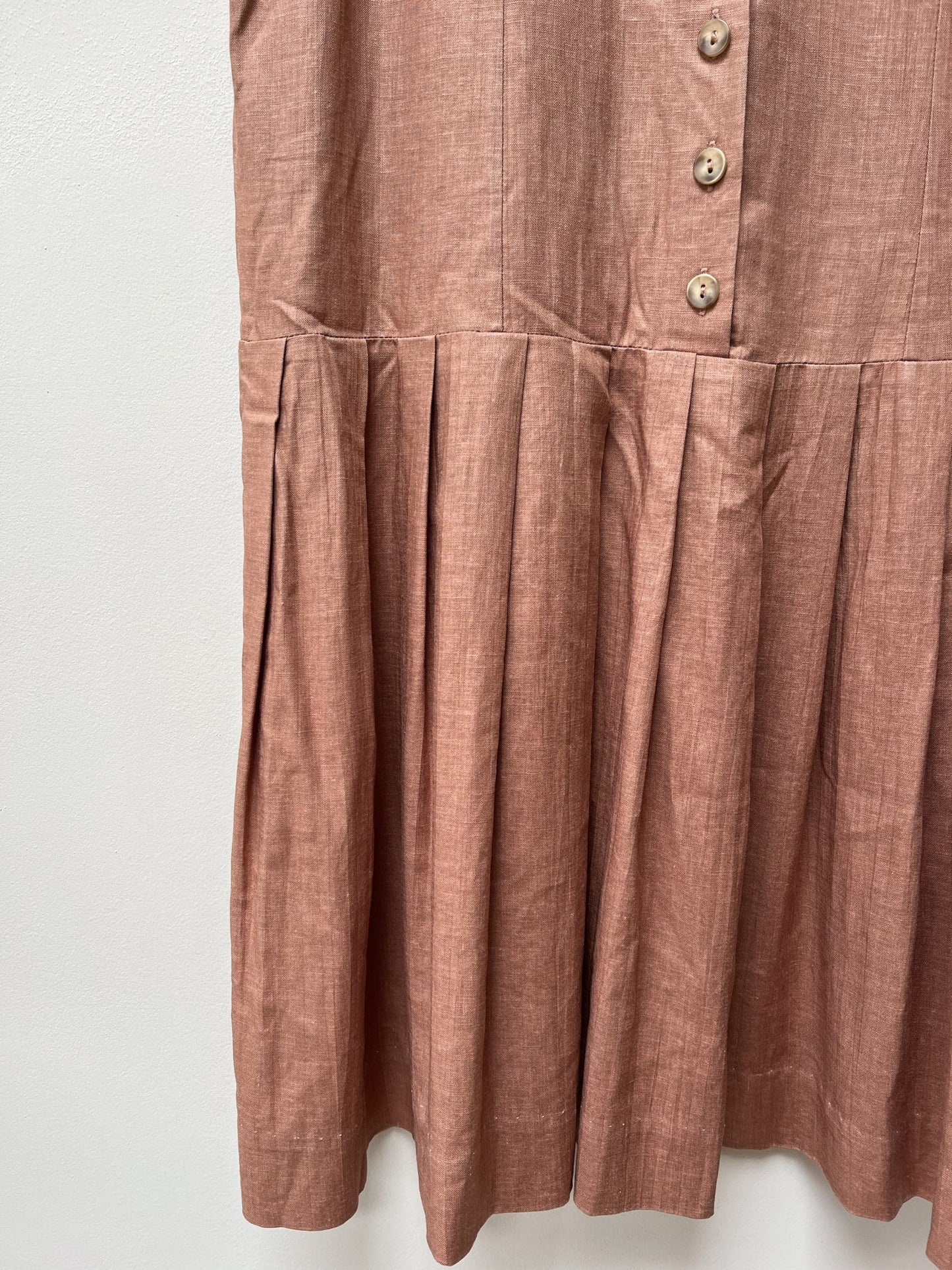 Vintage linen dress, dropped waist. Size 12/14