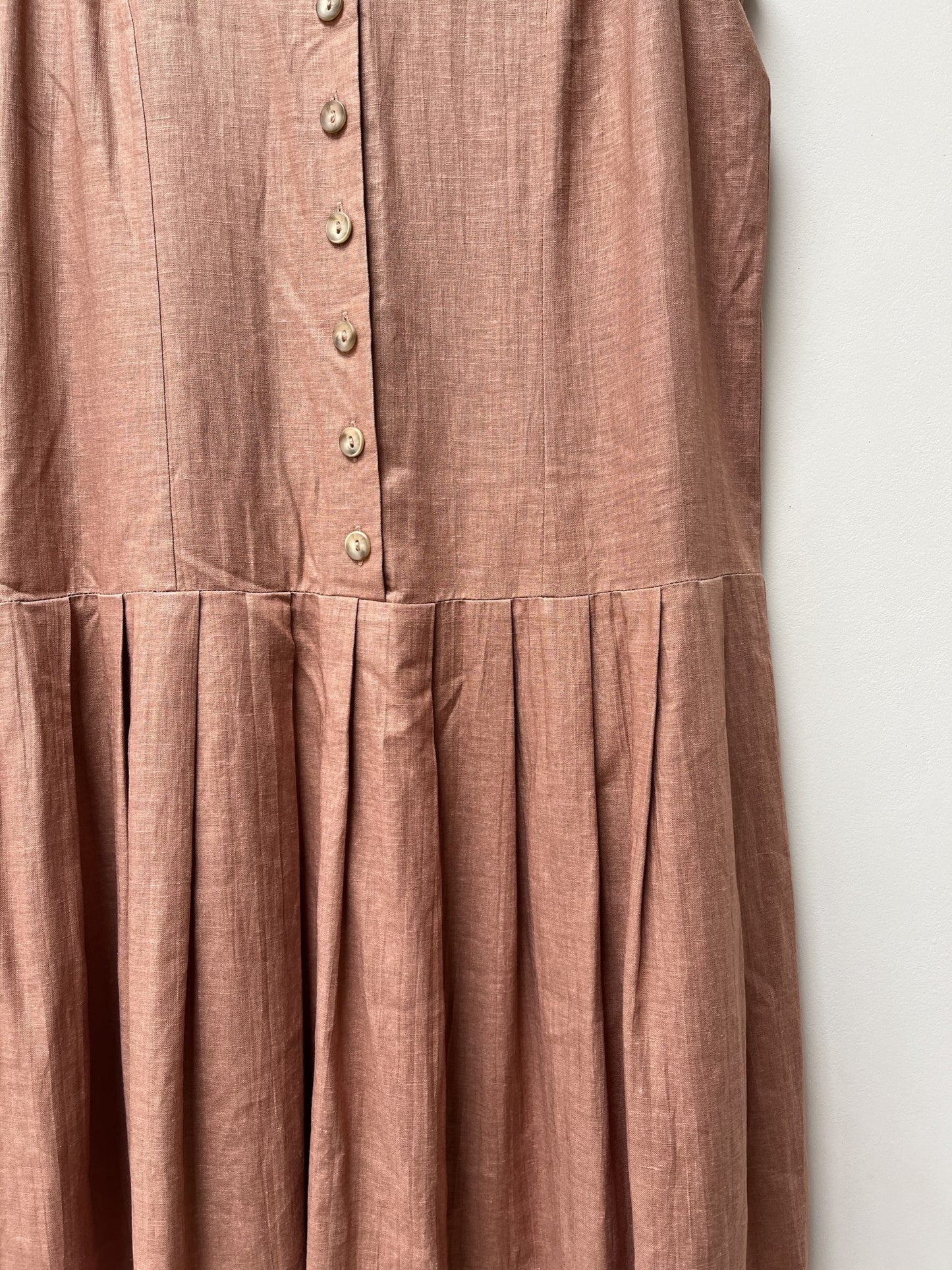 Vintage linen dress, dropped waist. Size 12/14