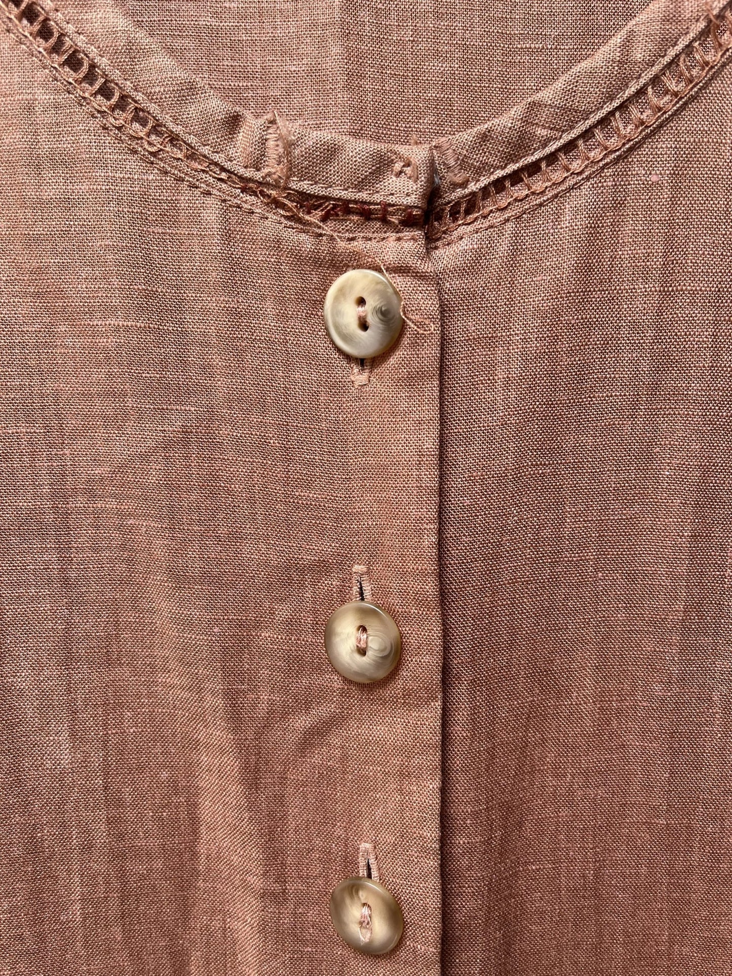 Vintage linen dress, dropped waist. Size 12/14