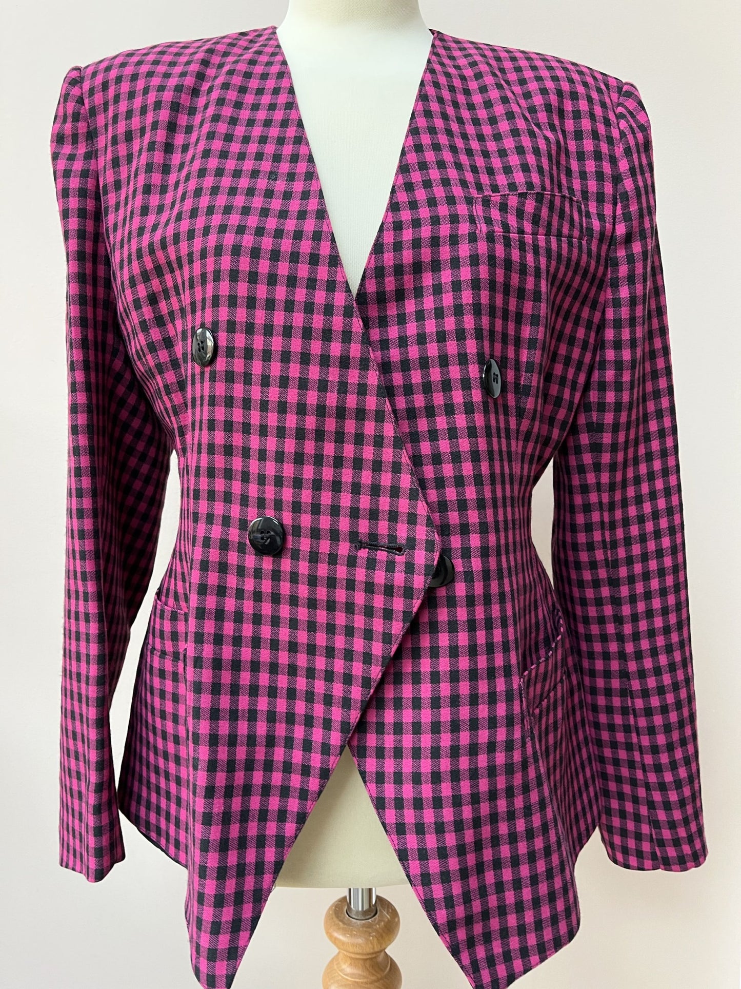 Vintage hot pink check jacket size 12