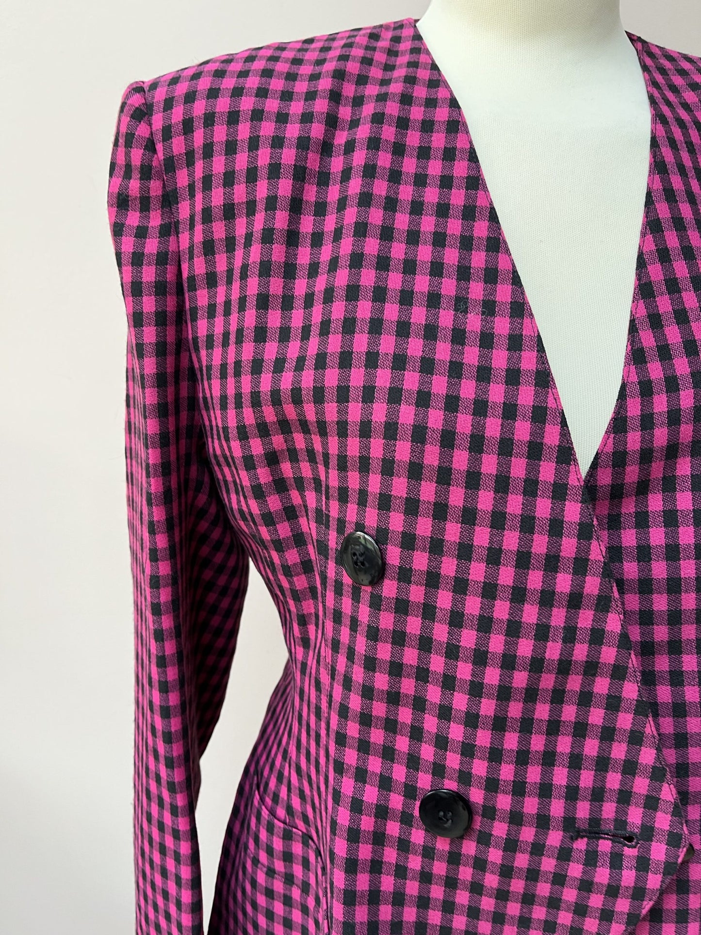 Vintage hot pink check jacket size 12