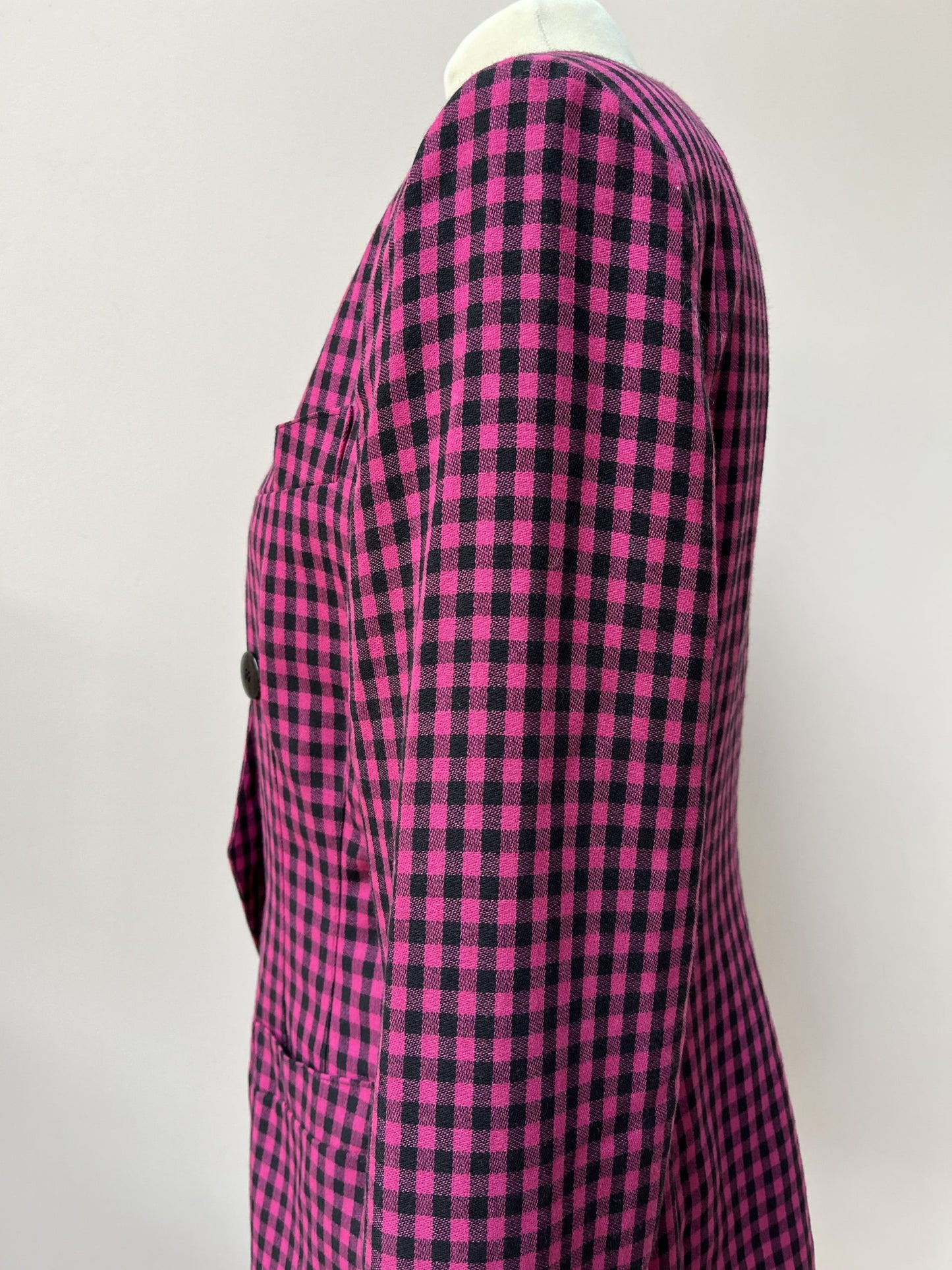 Vintage hot pink check jacket size 12