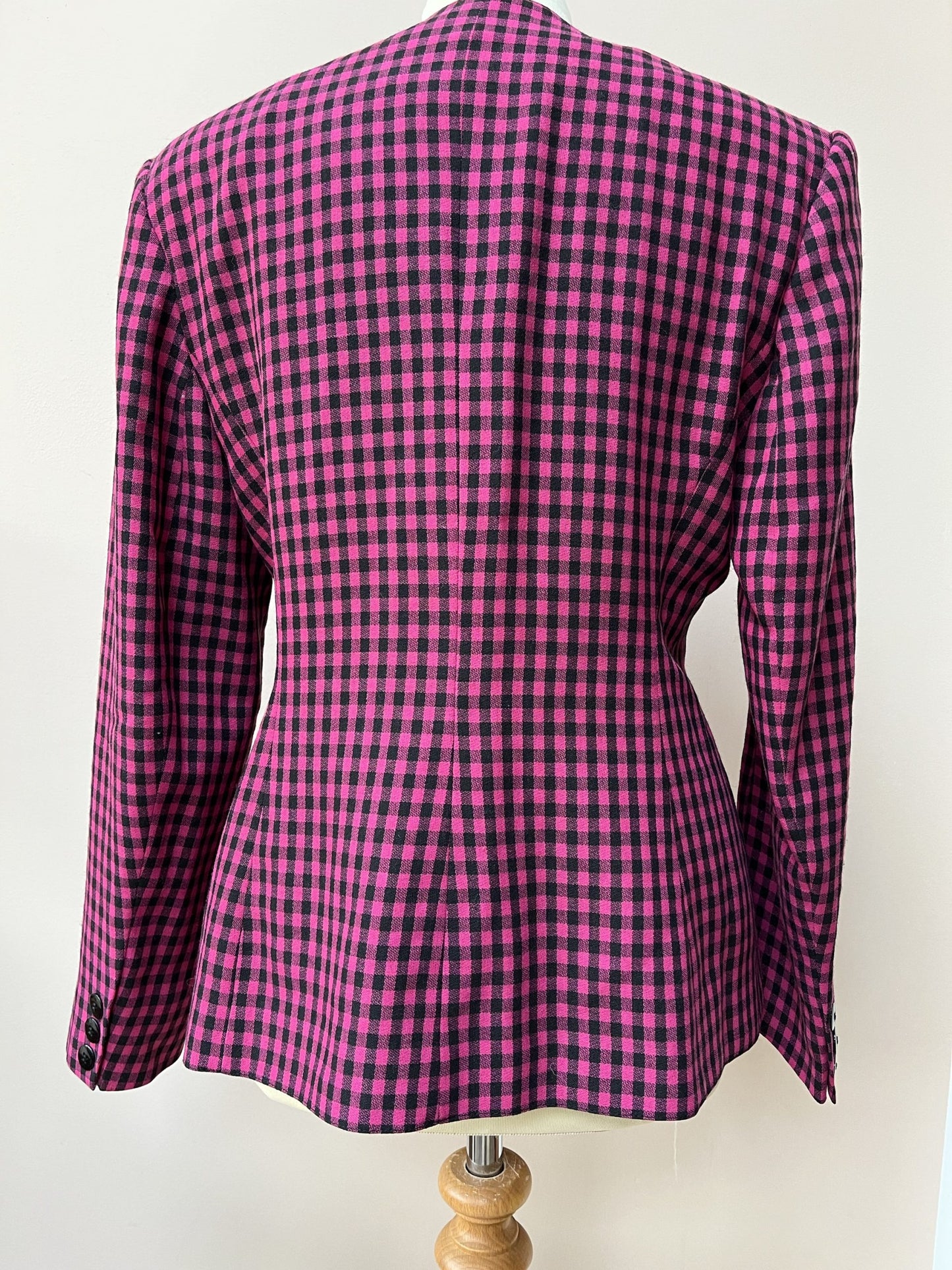 Vintage hot pink check jacket size 12