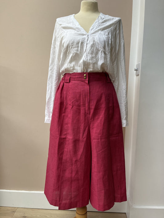 Hot pink linen mix culottes size 10/12