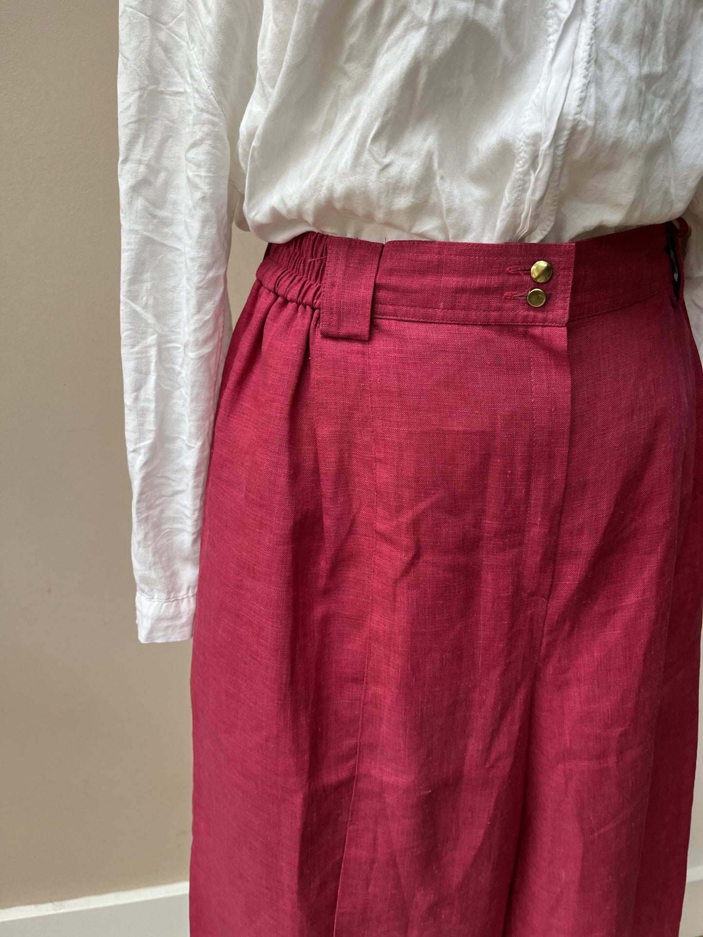 Hot pink linen mix culottes size 10/12
