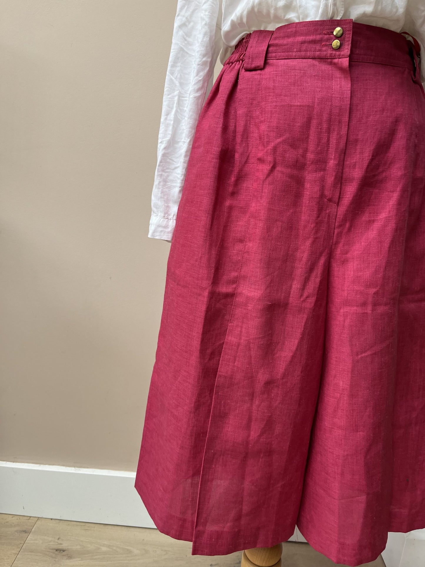 Hot pink linen mix culottes size 10/12