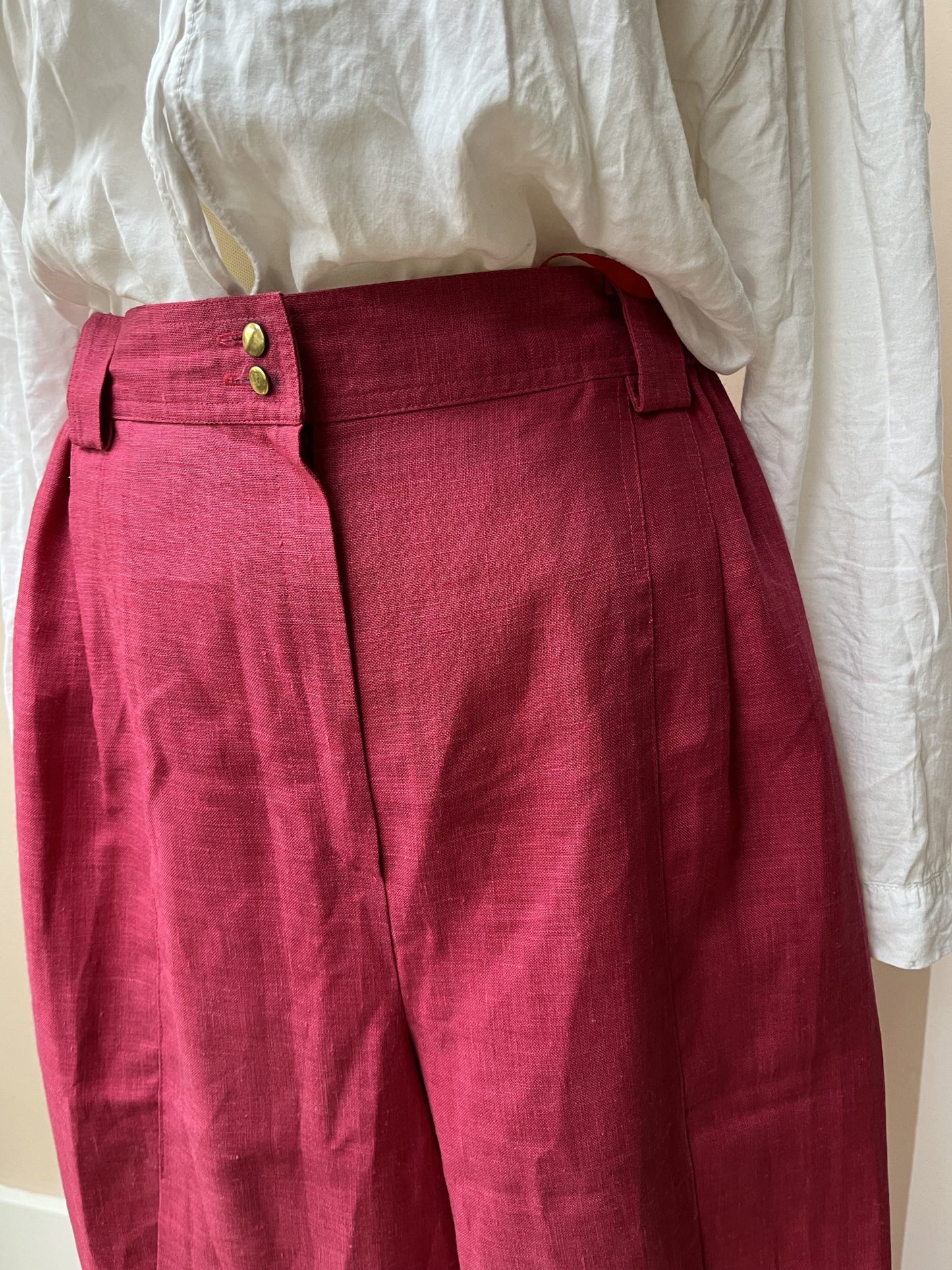 Hot pink linen mix culottes size 10/12