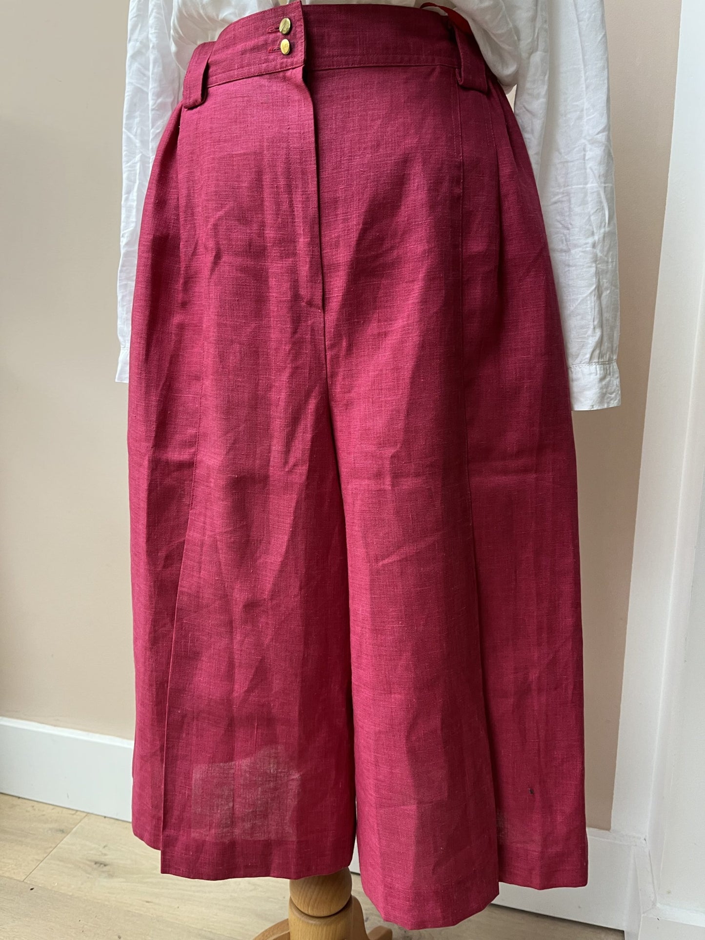Hot pink linen mix culottes size 10/12