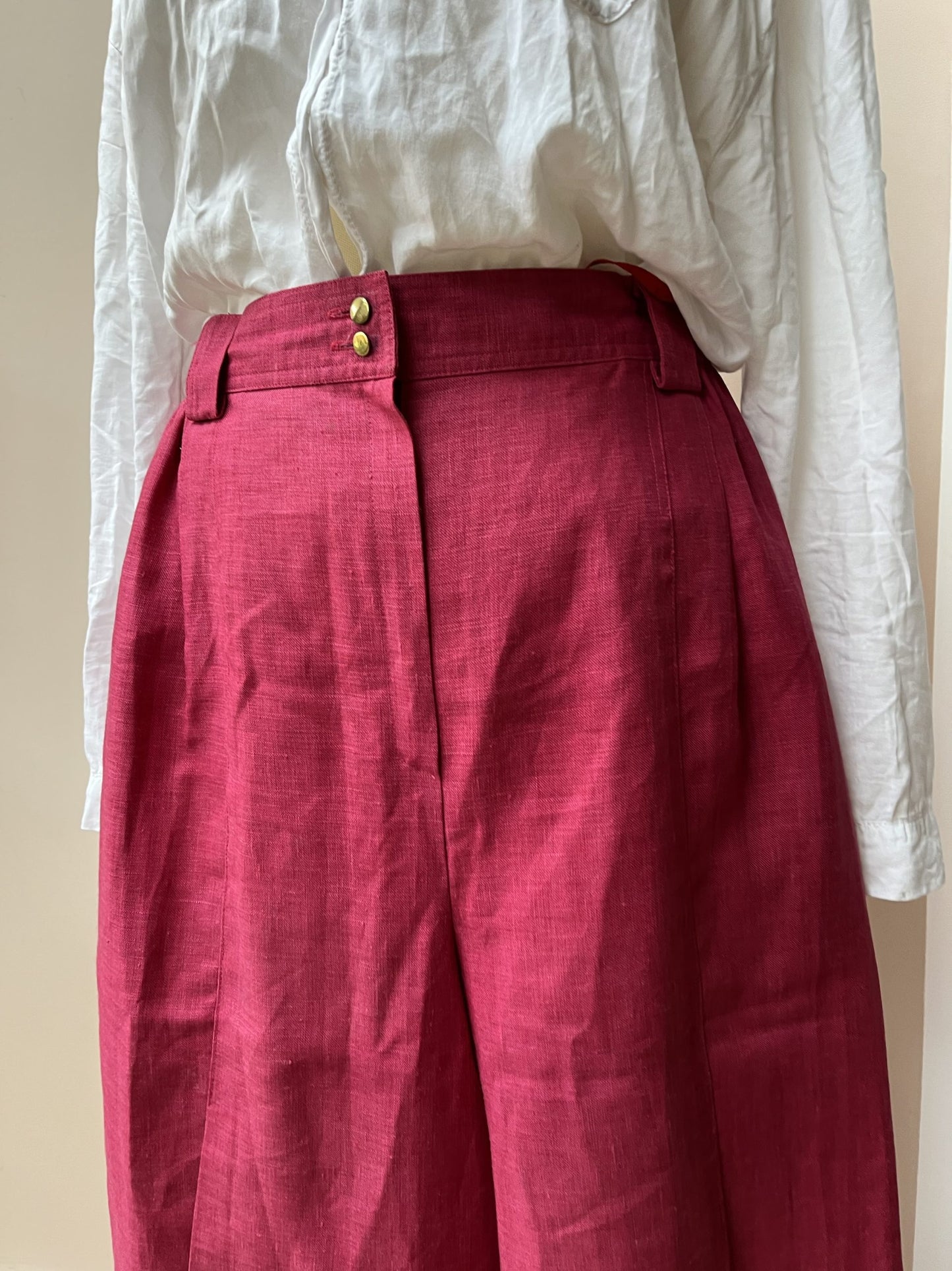 Hot pink linen mix culottes size 10/12
