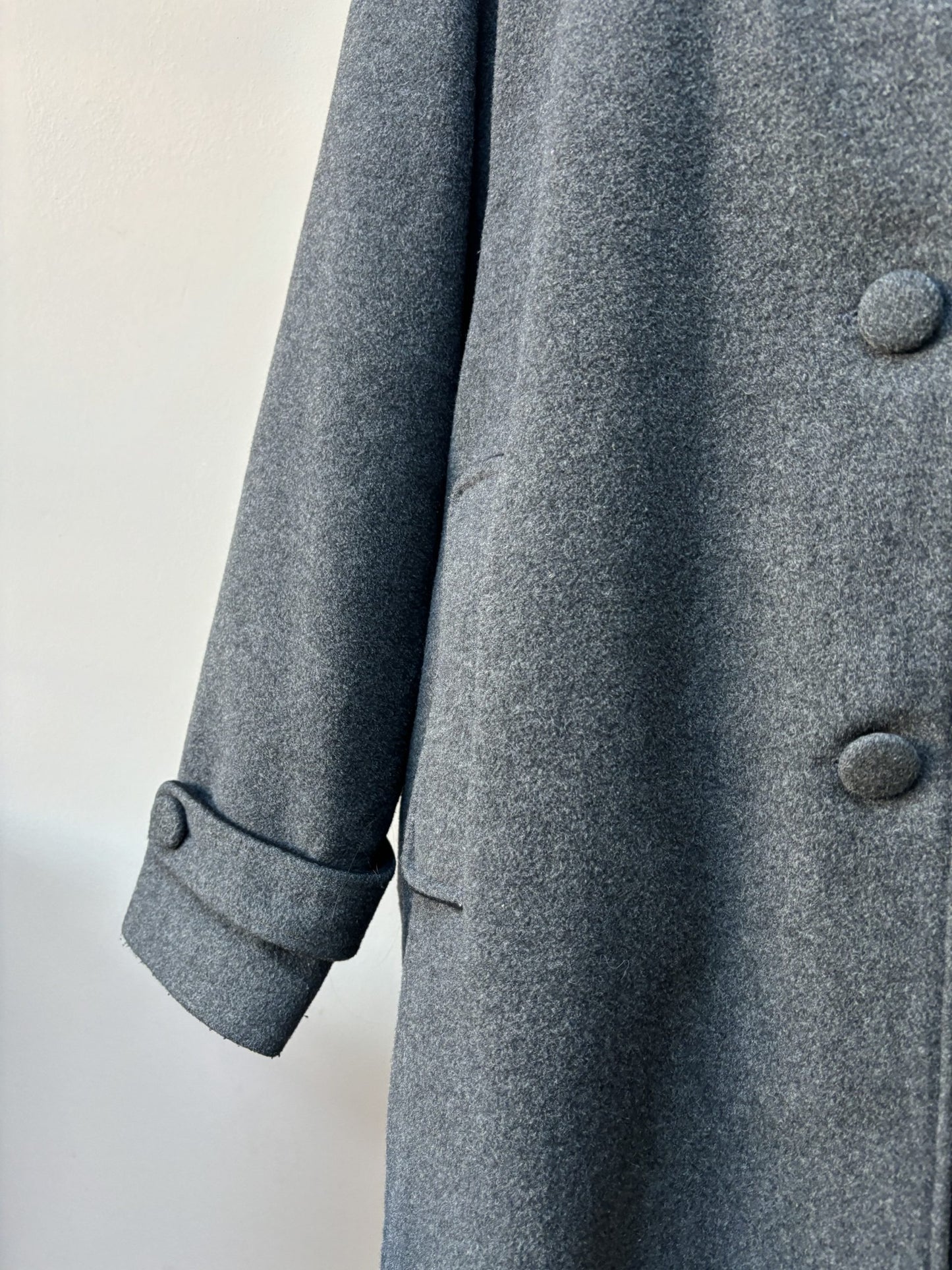 Grey wool cashmere mix coat size 14